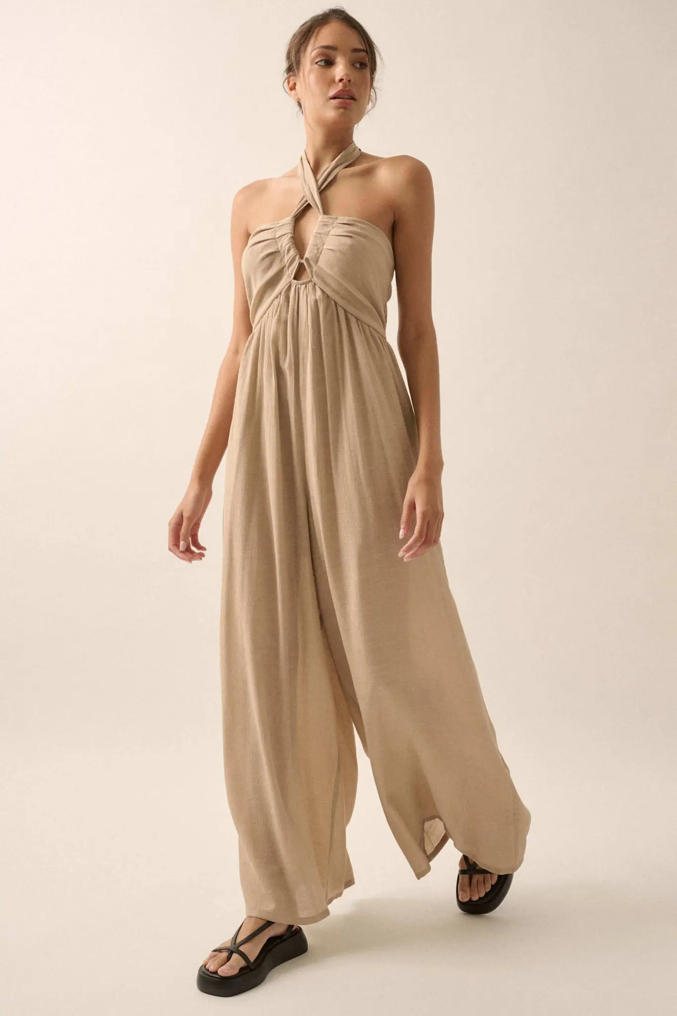 Quiet Confidence High-Waist Halter Jumpsuit