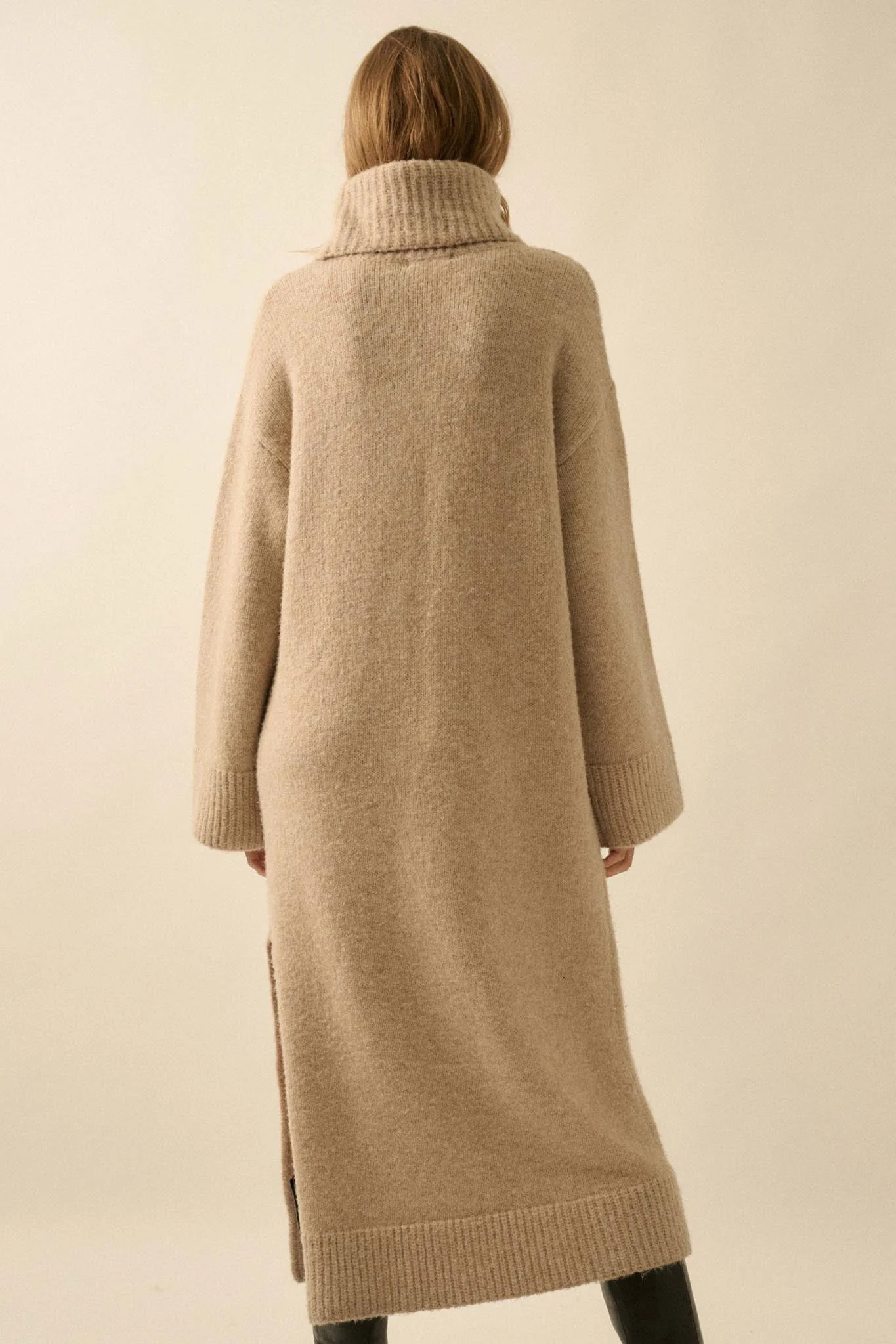 Quiet Hour Turtleneck Midi Sweater Dress - Image 2
