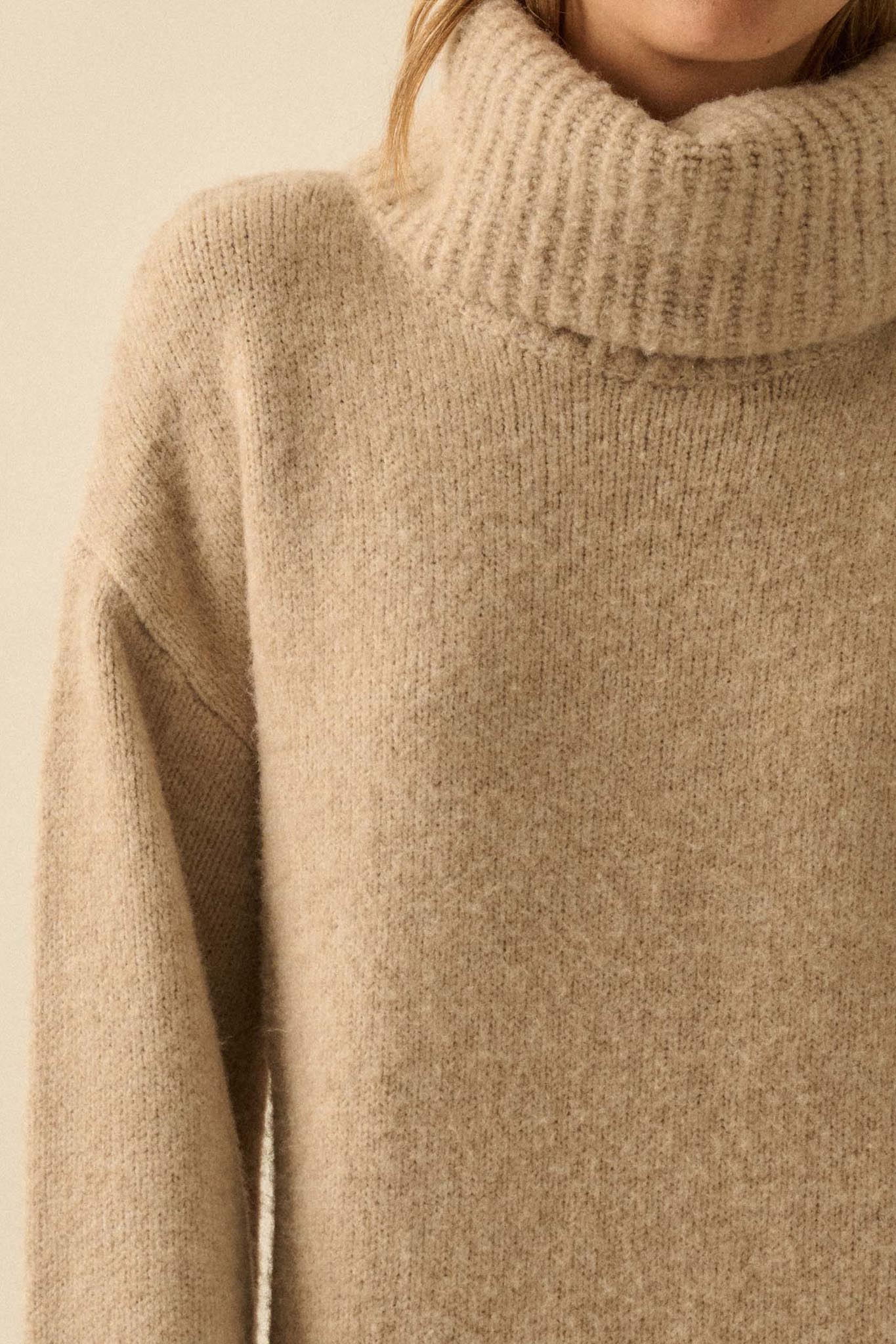 Quiet Hour Turtleneck Midi Sweater Dress - Image 4