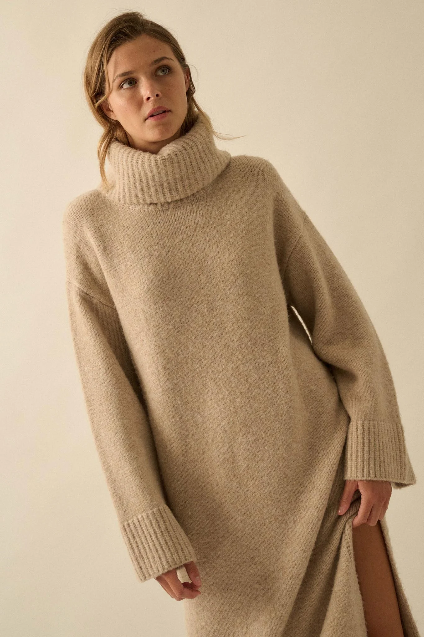 Quiet Hour Turtleneck Midi Sweater Dress - Image 5