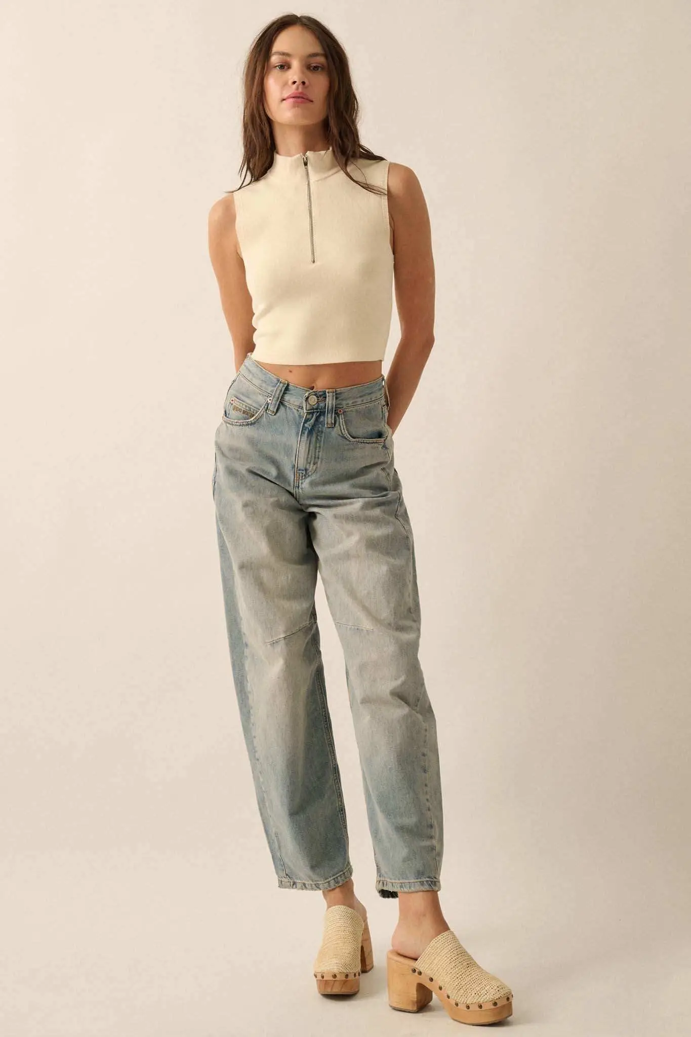 Quiet Strength Half-Zip Cropped Mock-Neck Tank Top - Image 10
