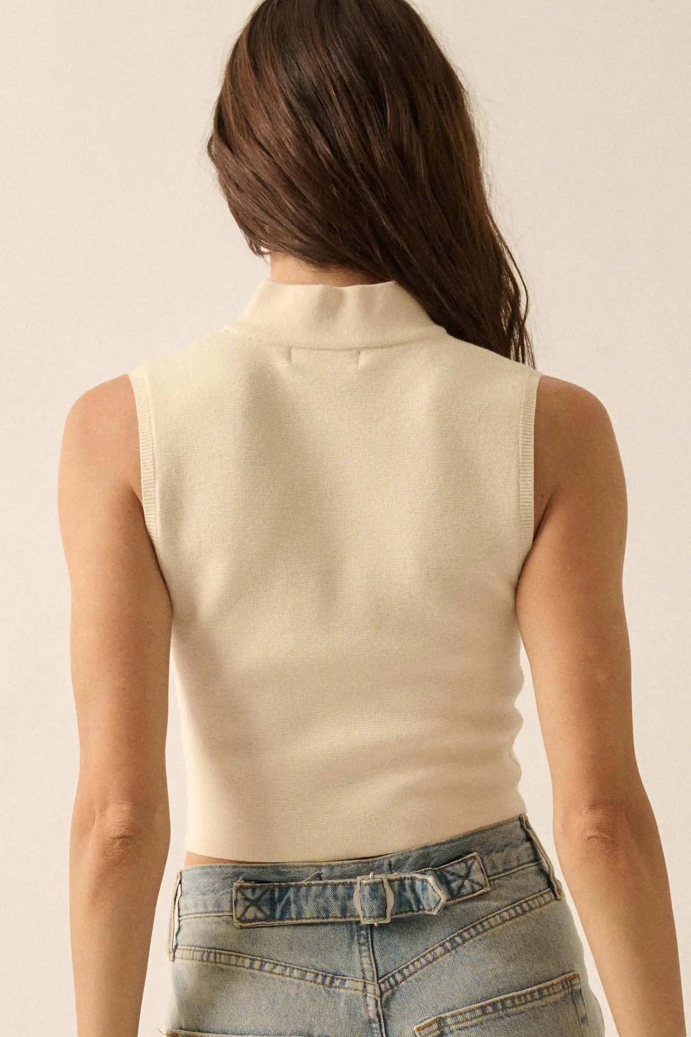 Quiet Strength Half-Zip Cropped Mock-Neck Tank Top - Image 12