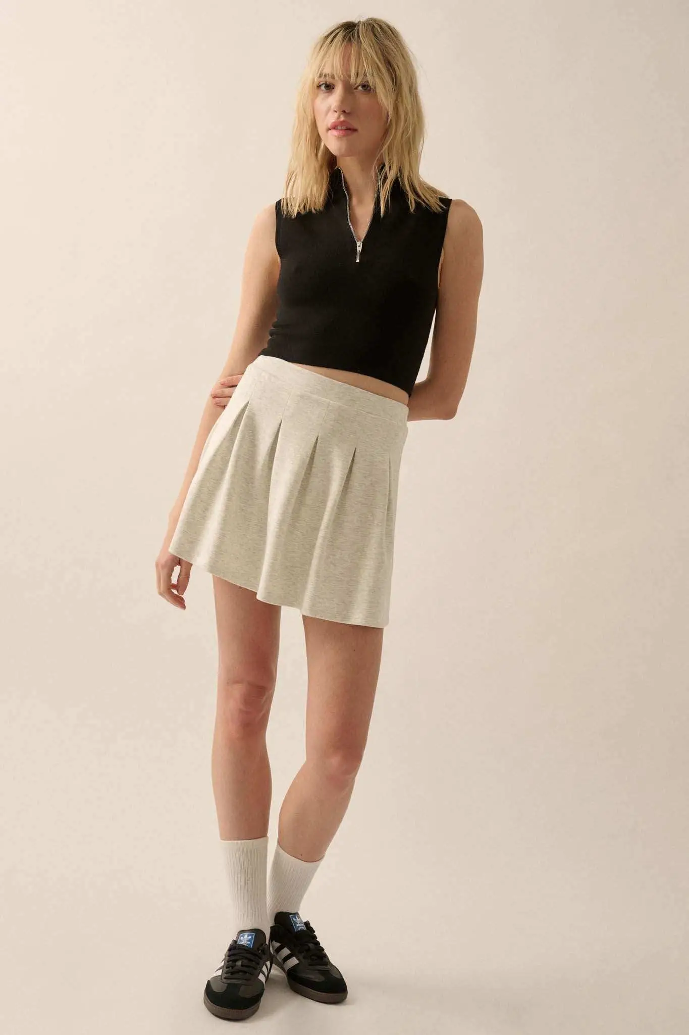 Quiet Strength Half-Zip Cropped Mock-Neck Tank Top - Image 3