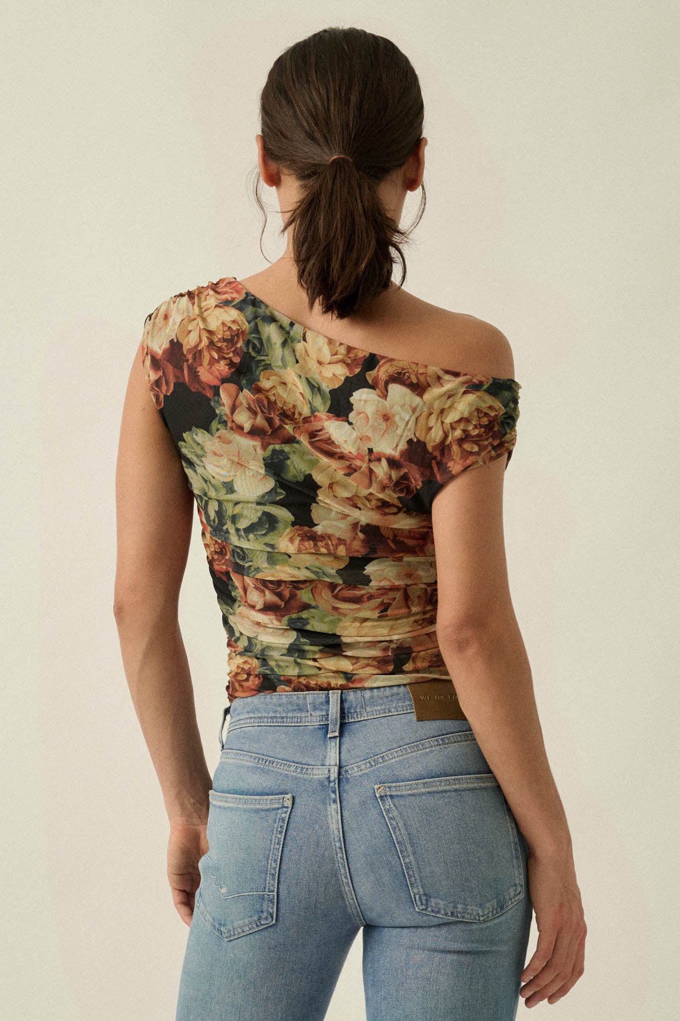 Radiant Roses Floral Mesh One-Shoulder Bodysuit - Image 2