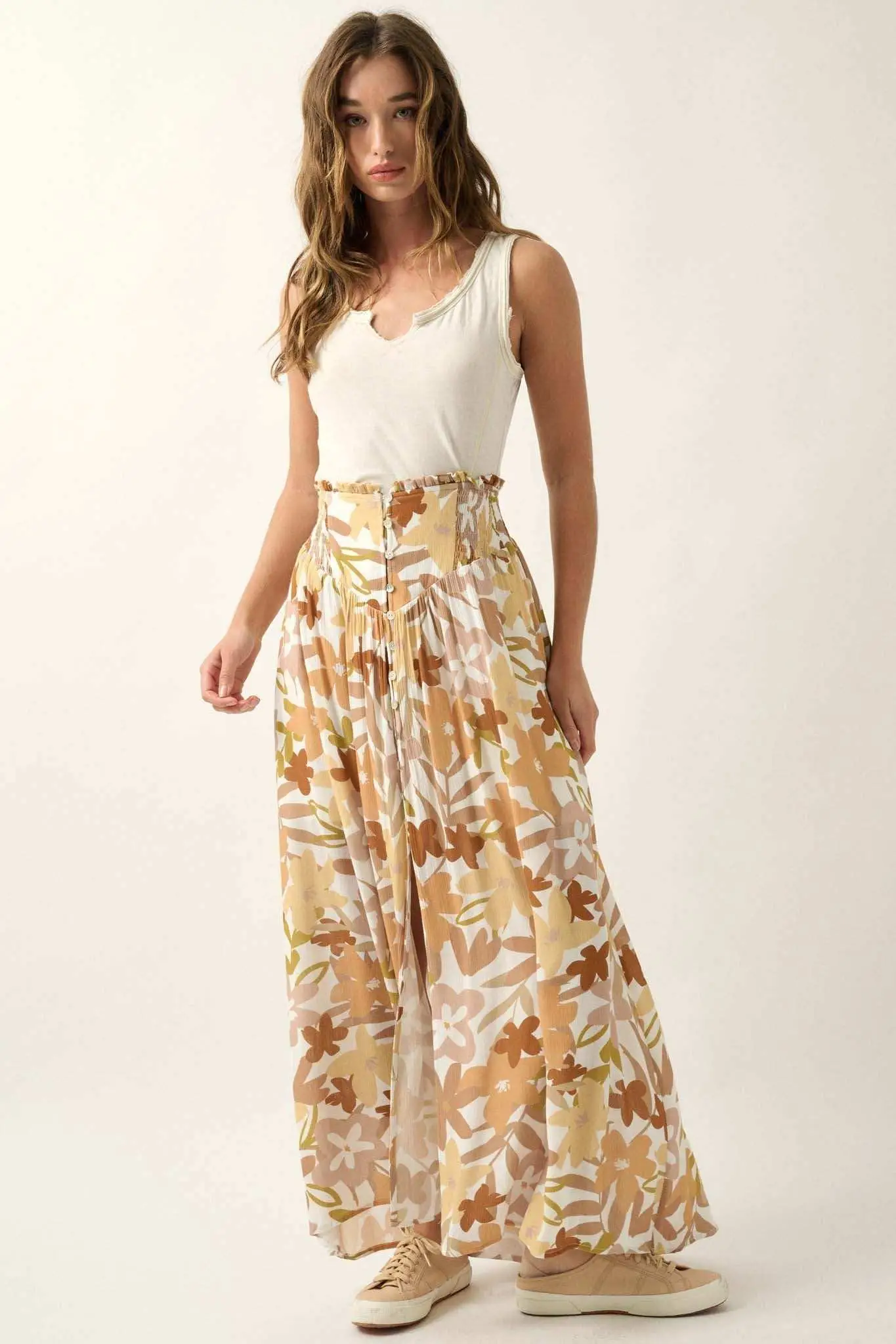 Rainforest Flowers Floral High-Waist Maxi Skirt - Image 10