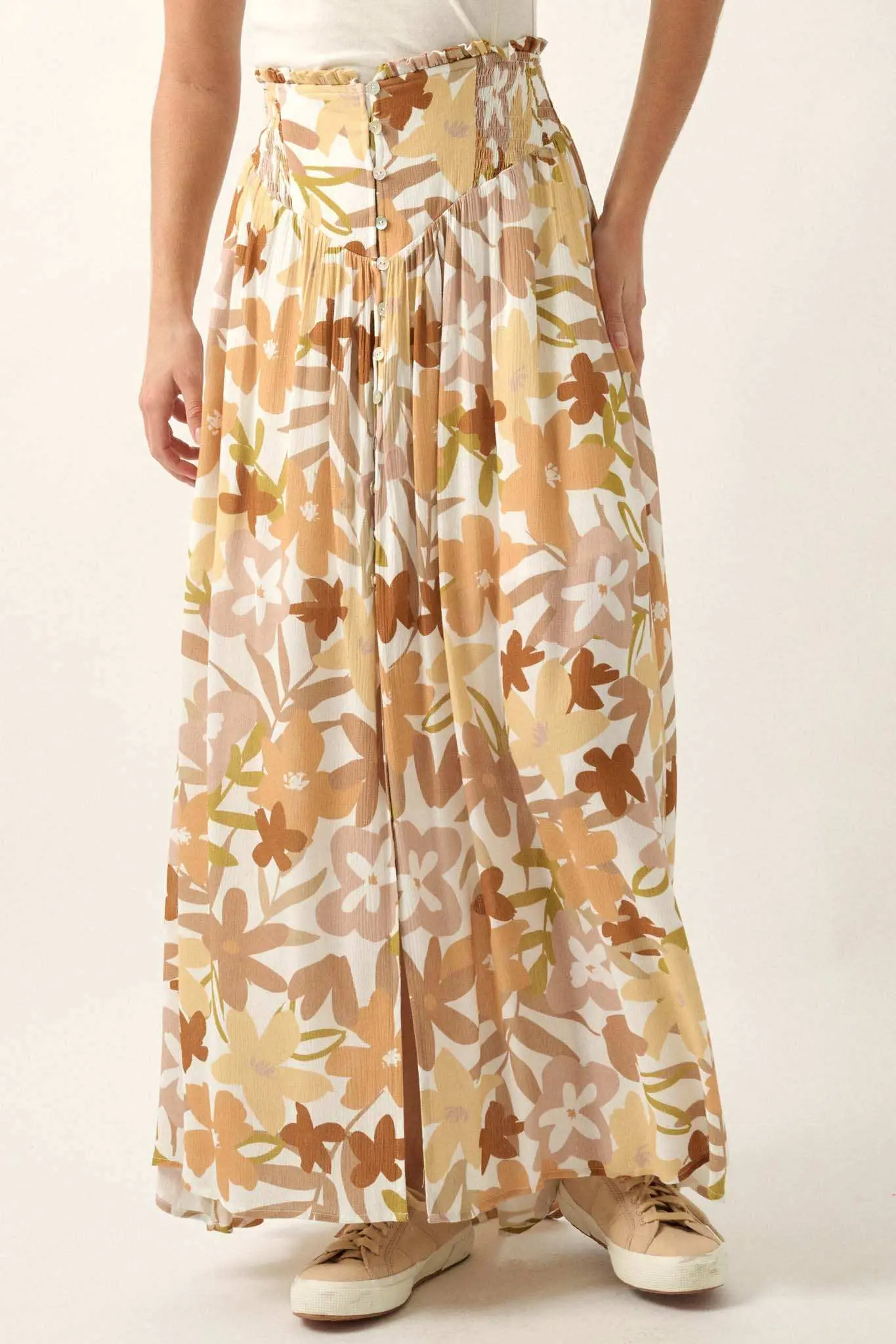 Rainforest Flowers Floral High-Waist Maxi Skirt - Image 8