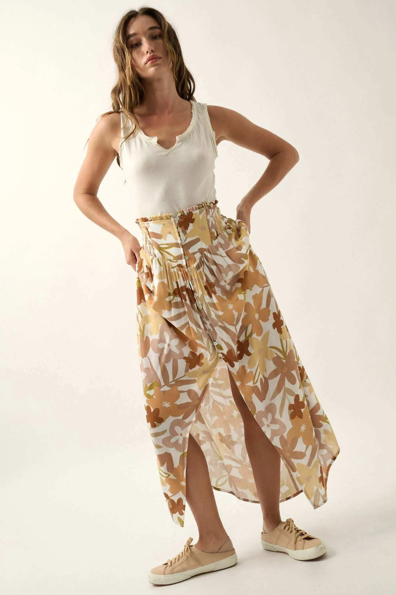 Rainforest Flowers Floral High-Waist Maxi Skirt - Image 9