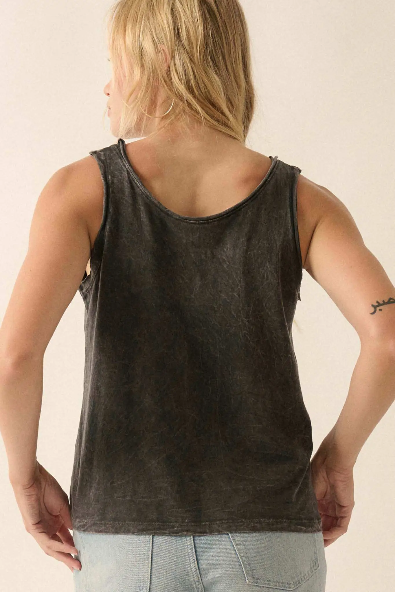 Raise a Glass Raw-Edge Graphic Tank Top - Image 6
