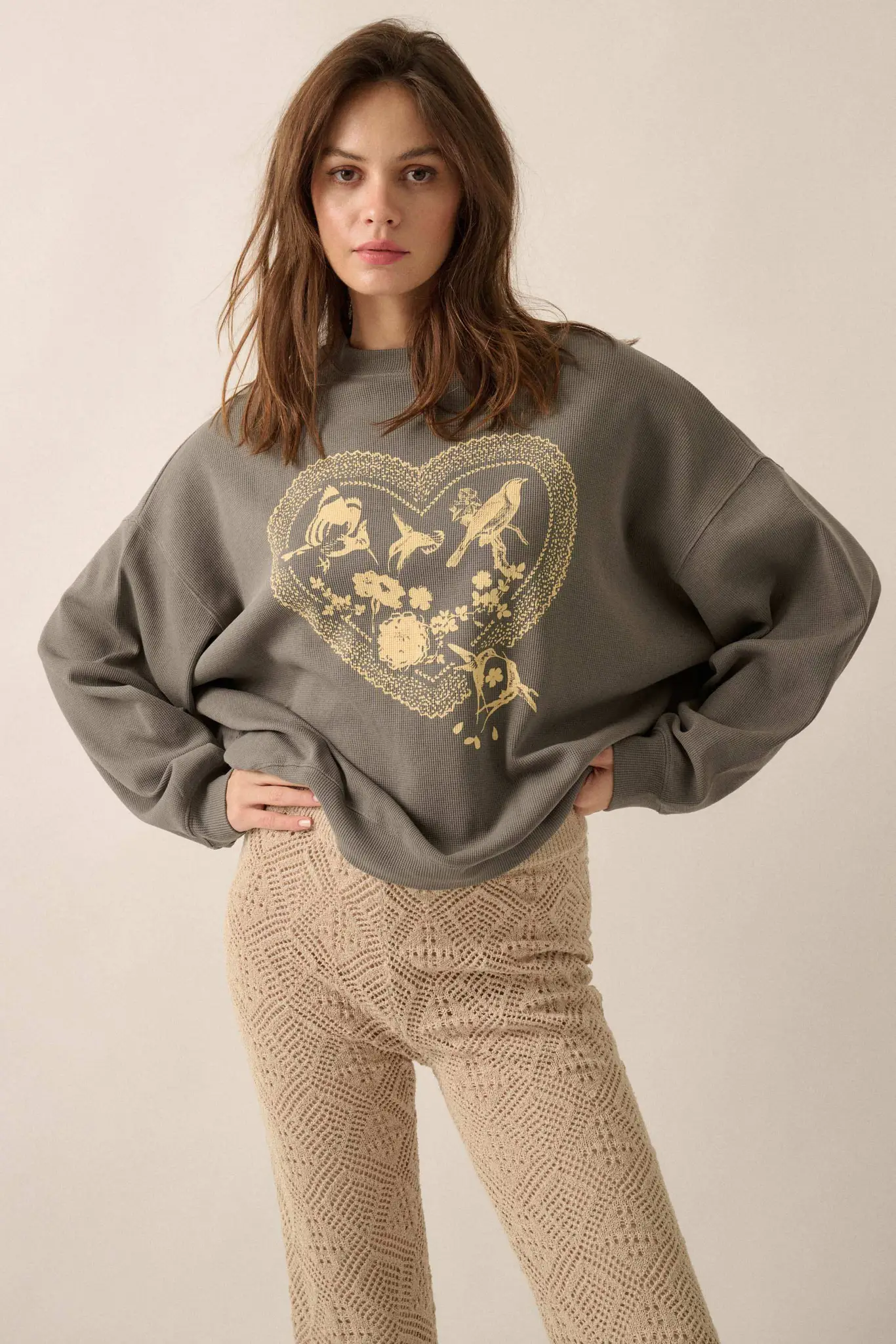 Rare Bird Oversize Thermal Graphic Top - Image 3