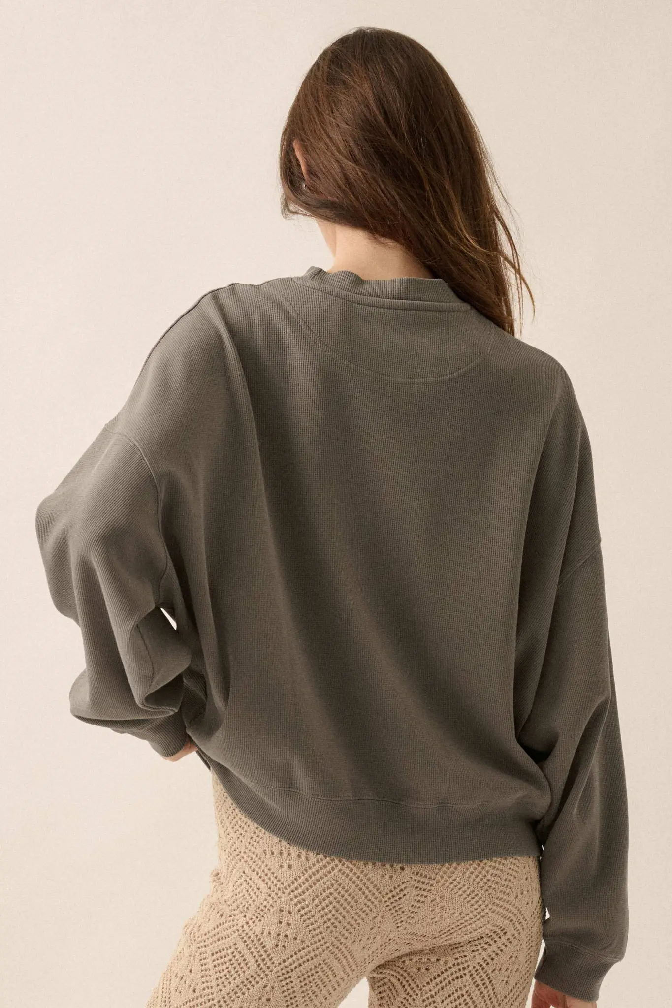 Rare Bird Oversize Thermal Graphic Top - Image 6