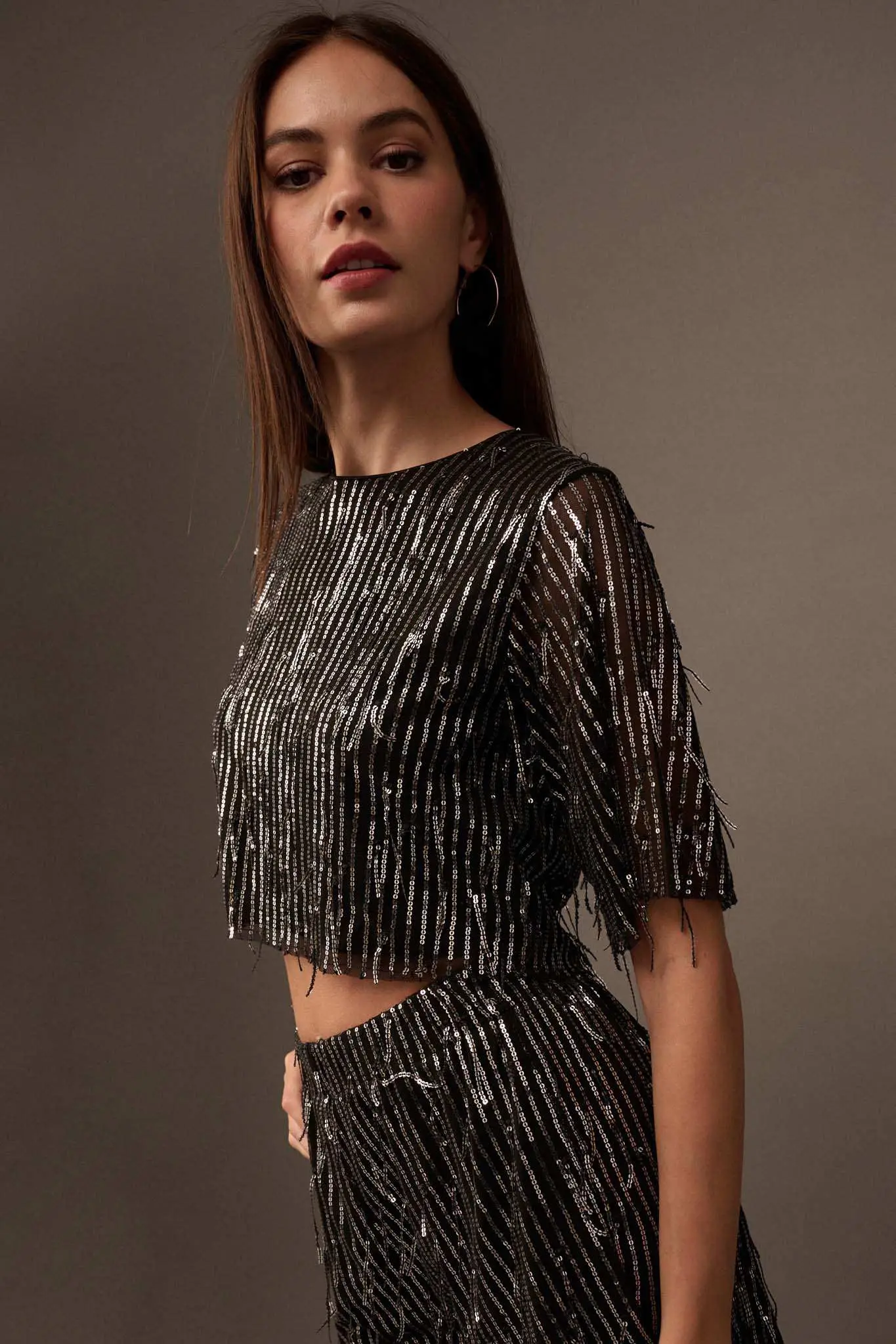 Razzle Dazzle Sequin Stripe Crop Top - Image 5