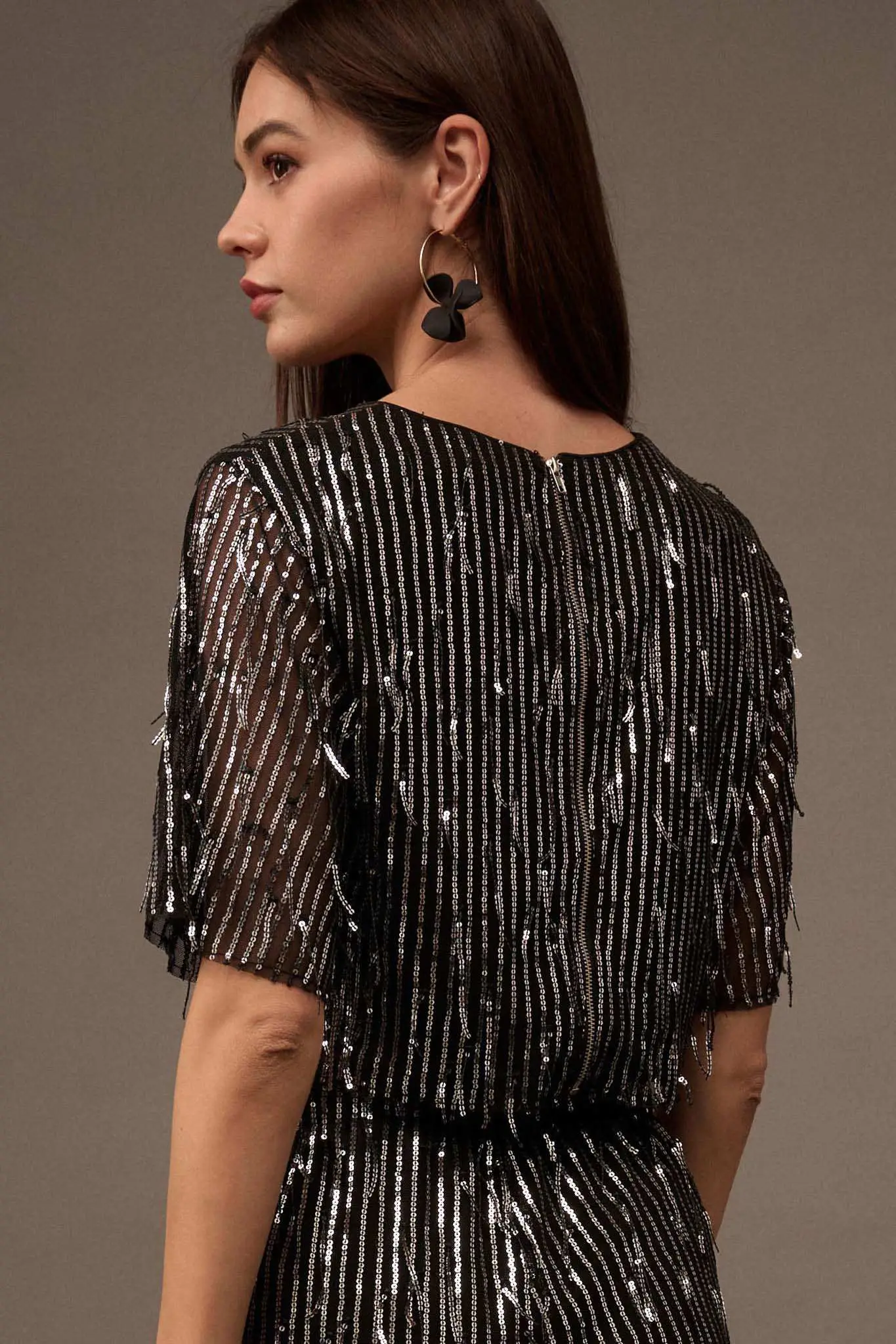 Razzle Dazzle Sequin Stripe Crop Top - Image 6