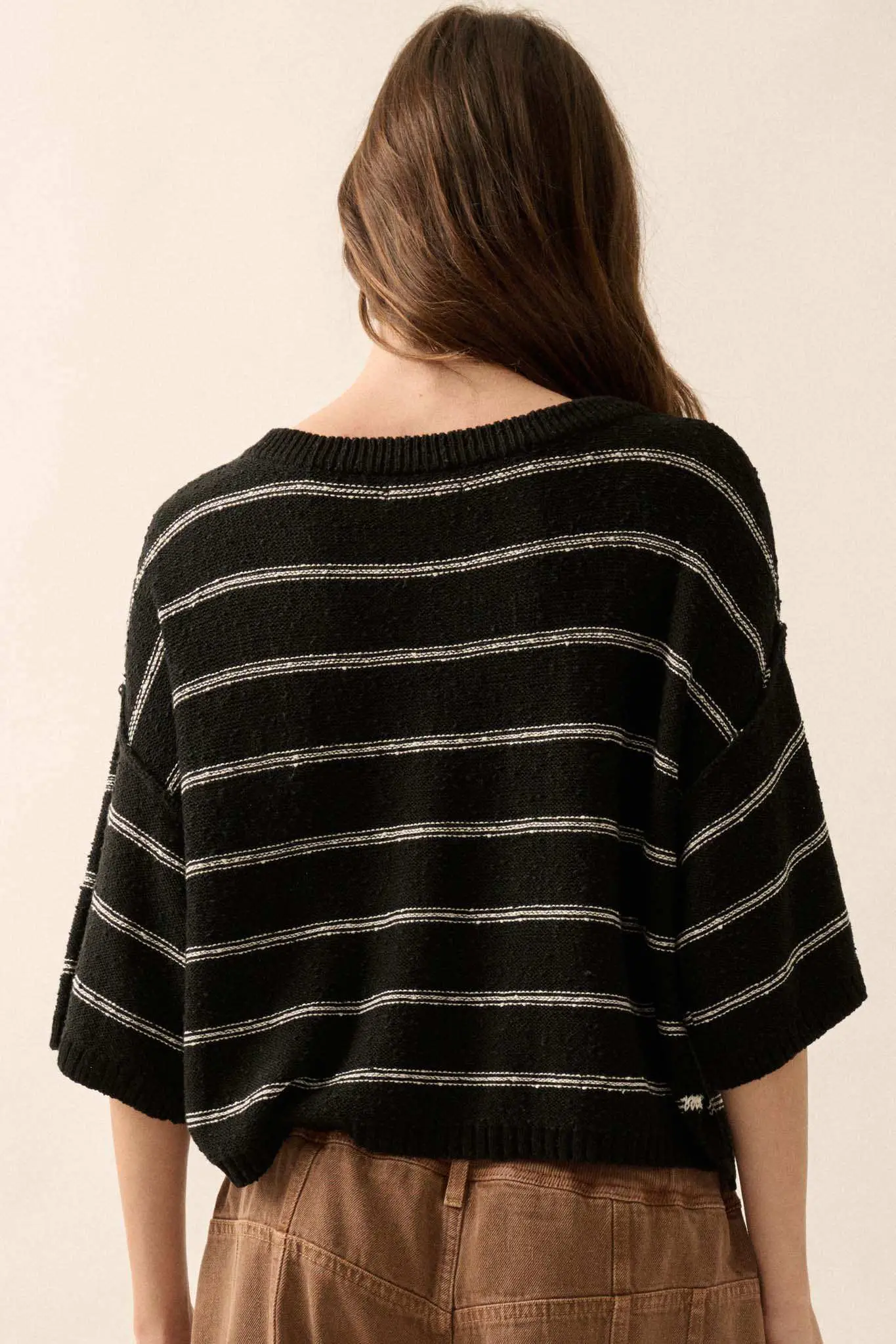 Read My Mind Striped Three-Quarter Sleeve Sweater - Image 12