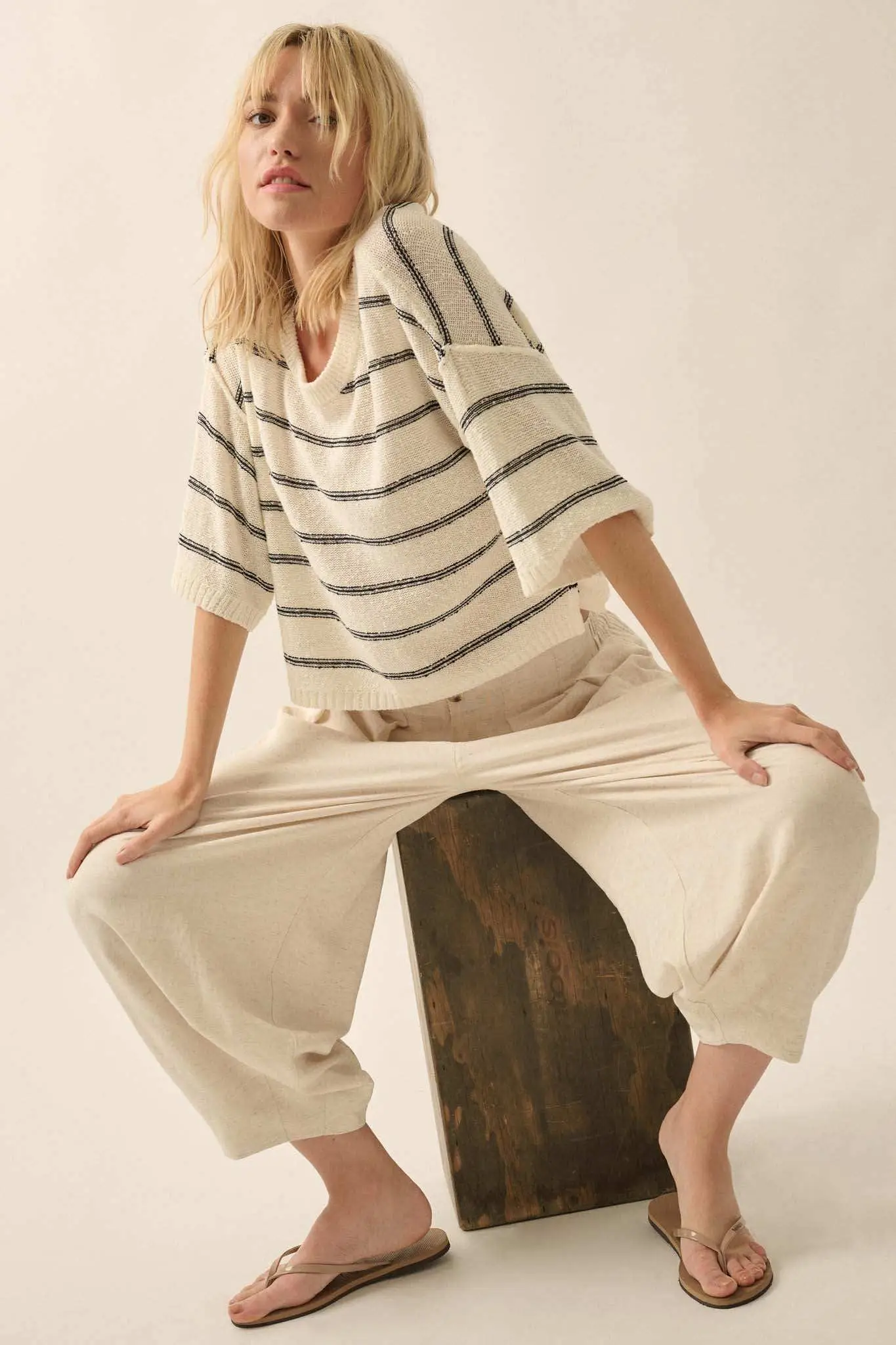 Read My Mind Striped Three-Quarter Sleeve Sweater - Image 13