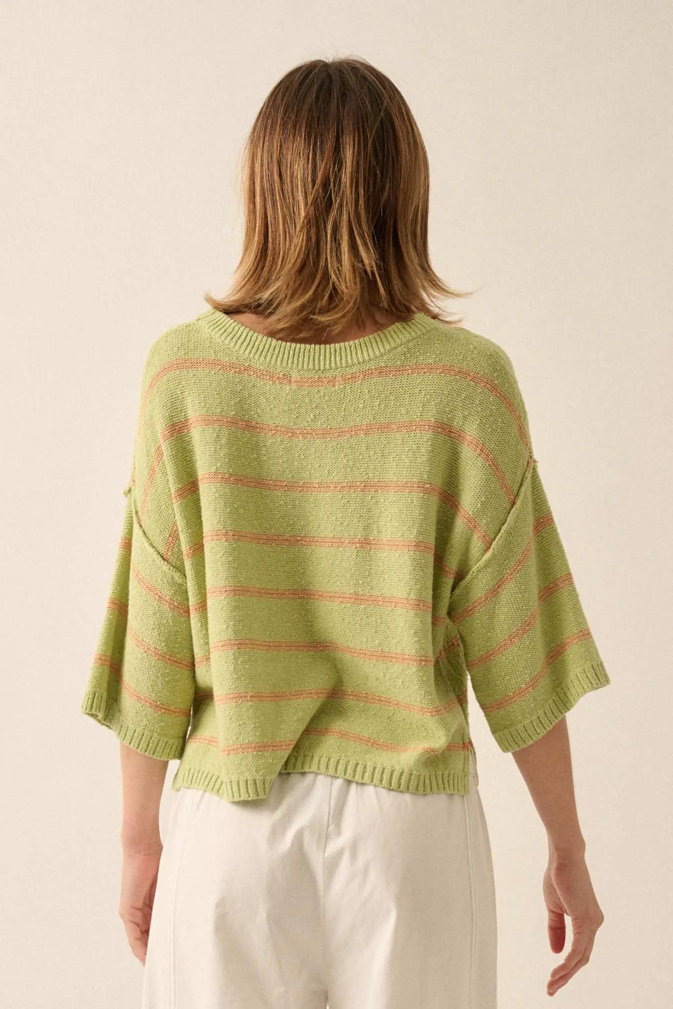 Read My Mind Striped Three-Quarter Sleeve Sweater - Image 22