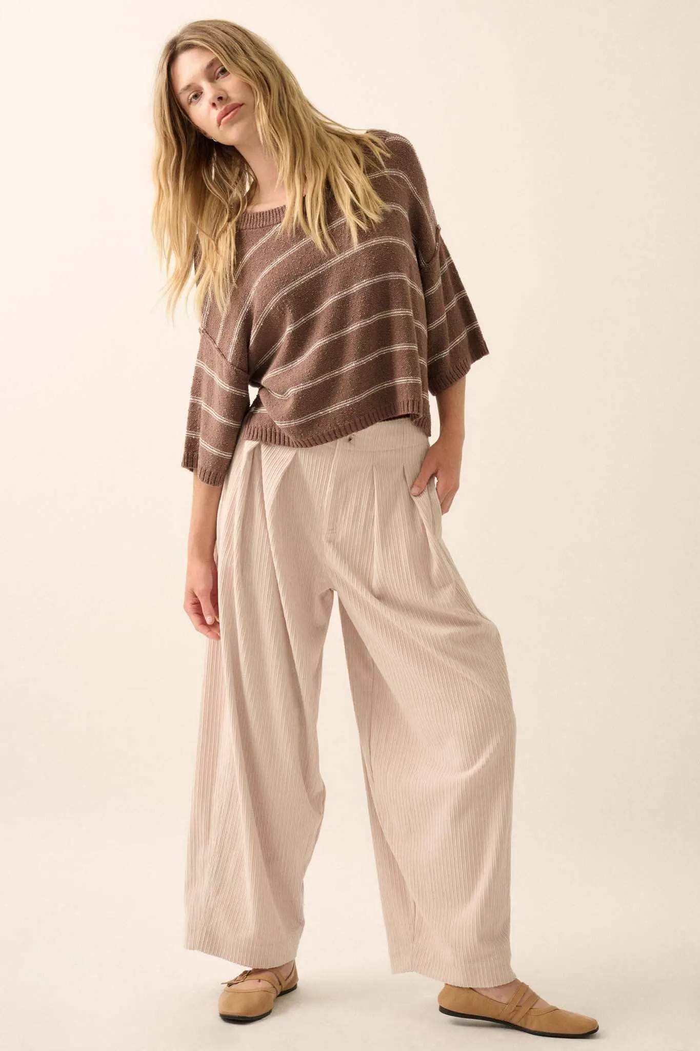 Read My Mind Striped Three-Quarter Sleeve Sweater - Image 3
