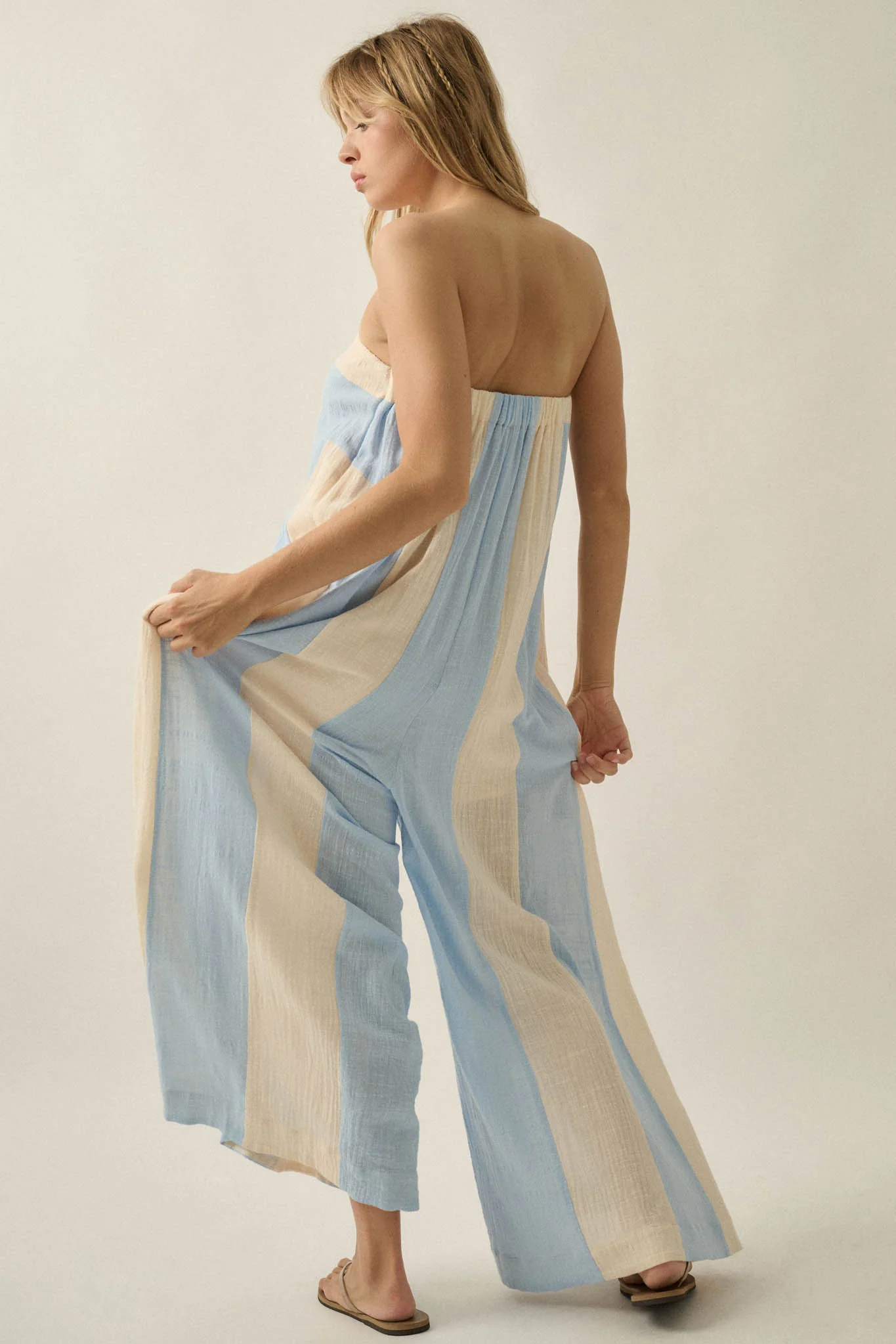 Ready to Flow Colorblock Gauze Strapless Jumpsuit - Image 2