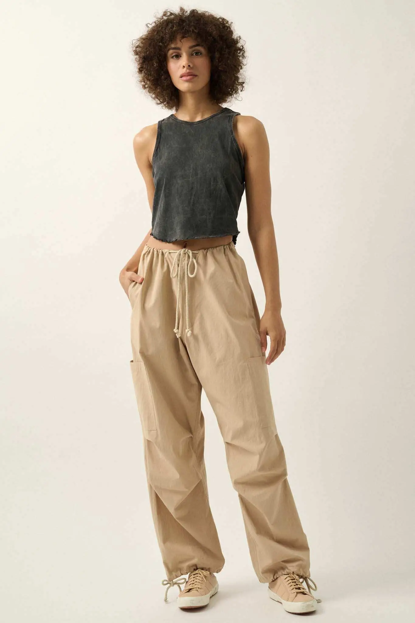 Real Talk Vintage-Wash Lettuce-Edge Tank Top - Image 9