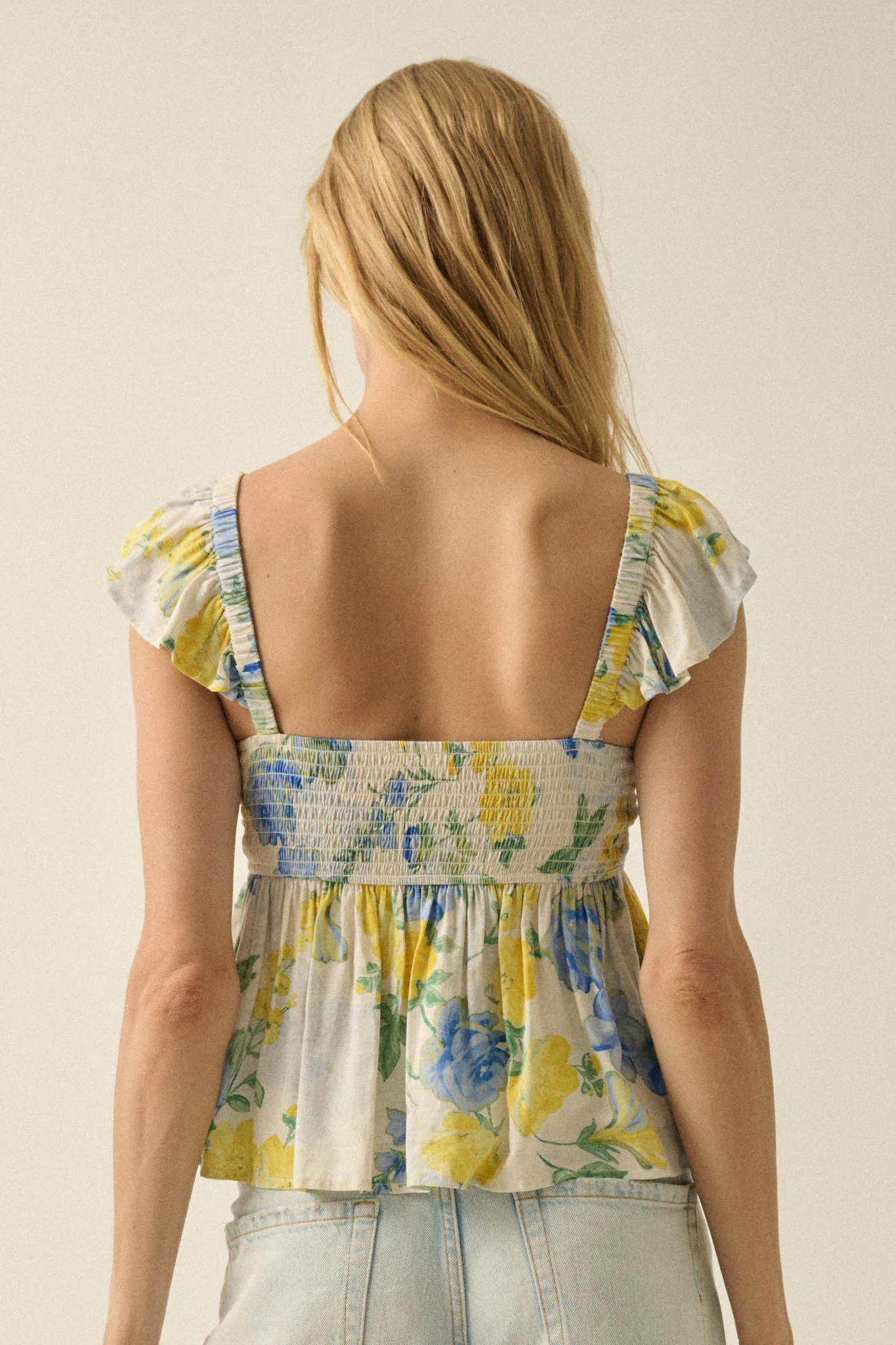 Refreshing Beauty Floral Sweetheart Babydoll Top - Image 2