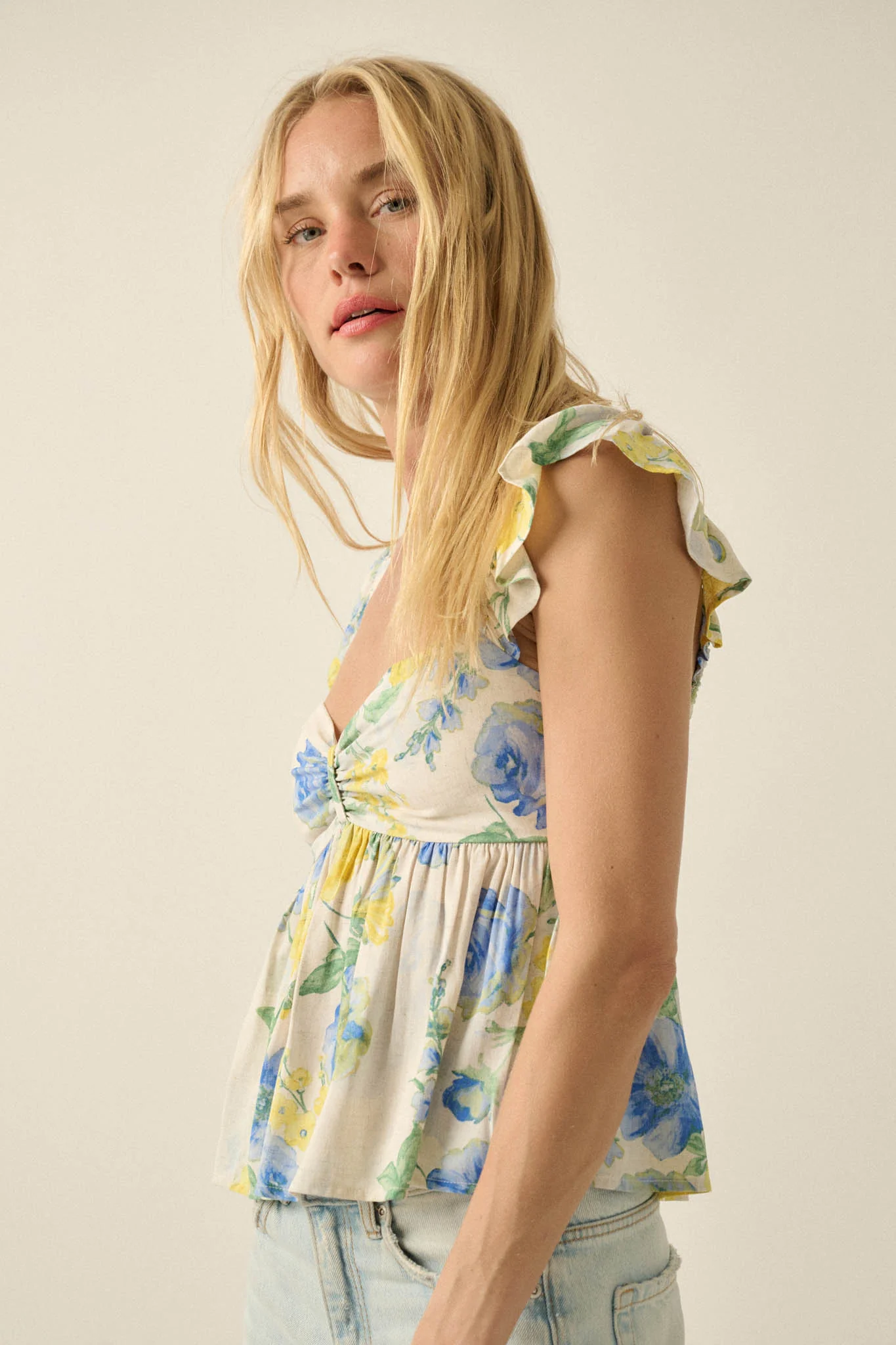 Refreshing Beauty Floral Sweetheart Babydoll Top - Image 6