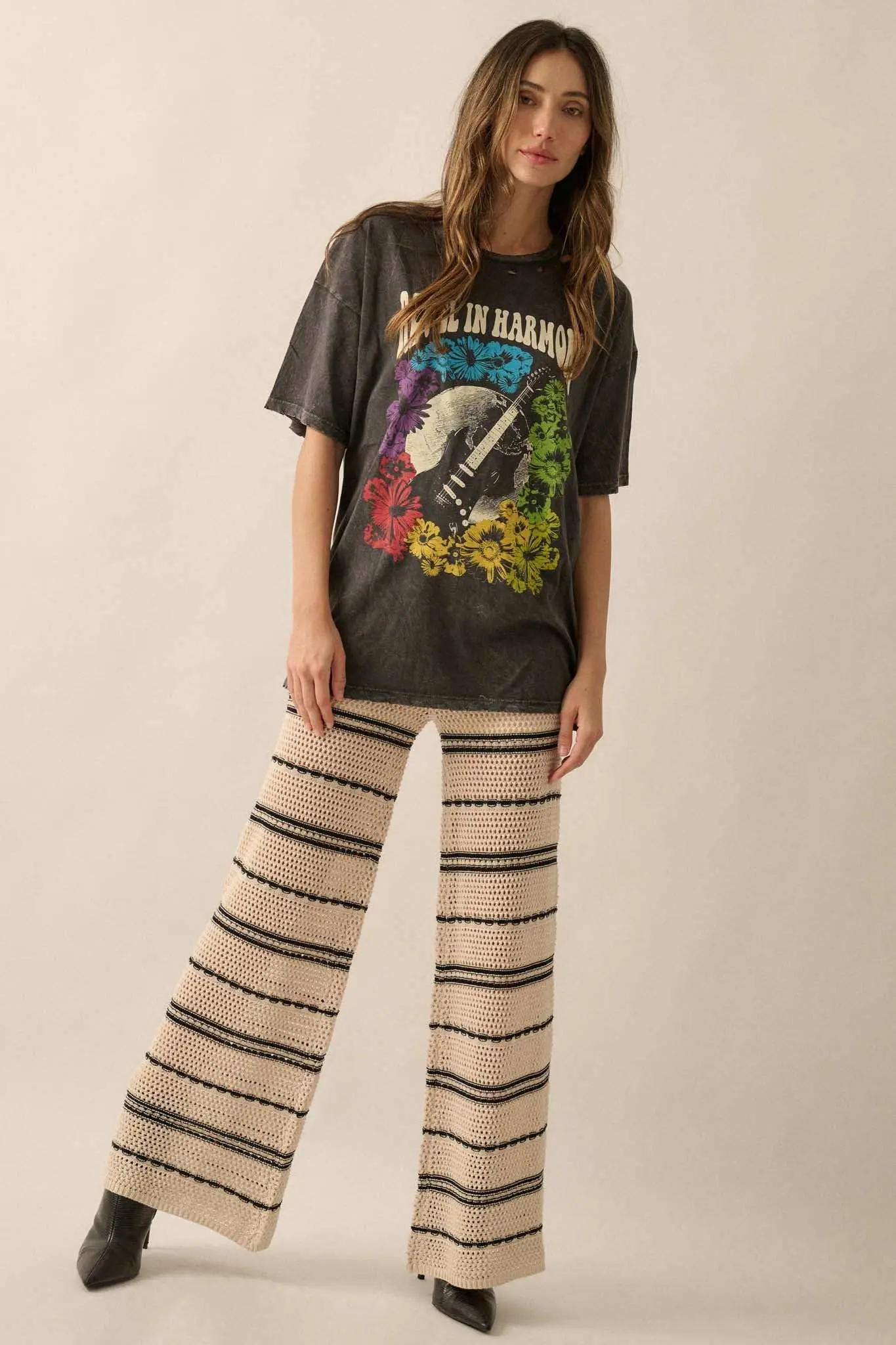Revel in Harmony Distressed Guitar Graphic Tee - Image 4