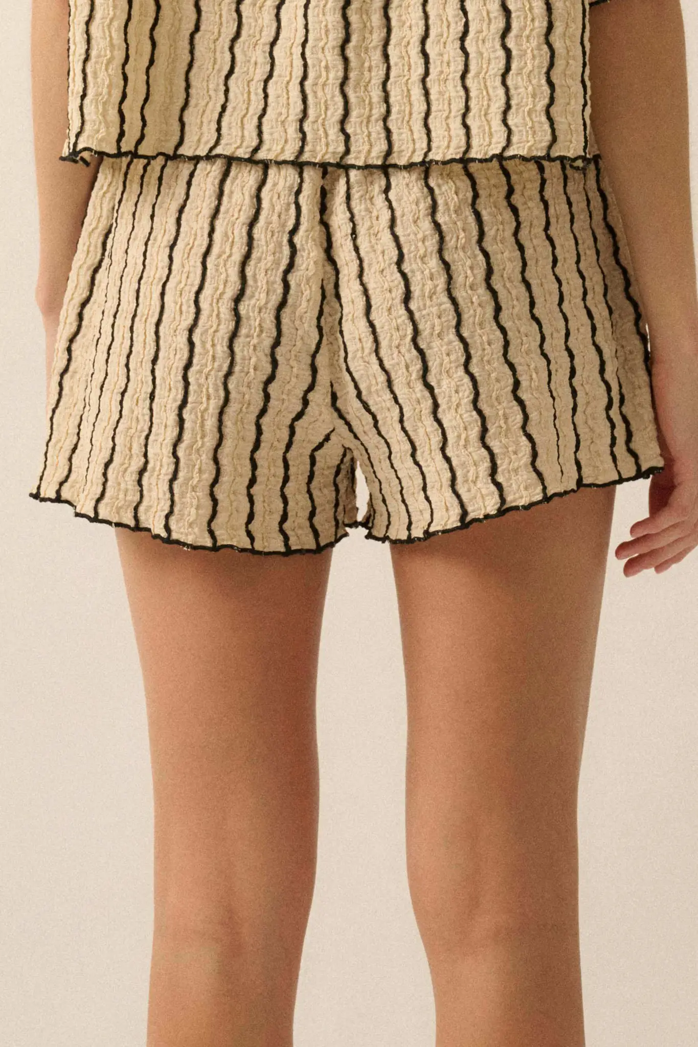 Ride the Wave Striped Knit Drawstring Shorts - Image 9