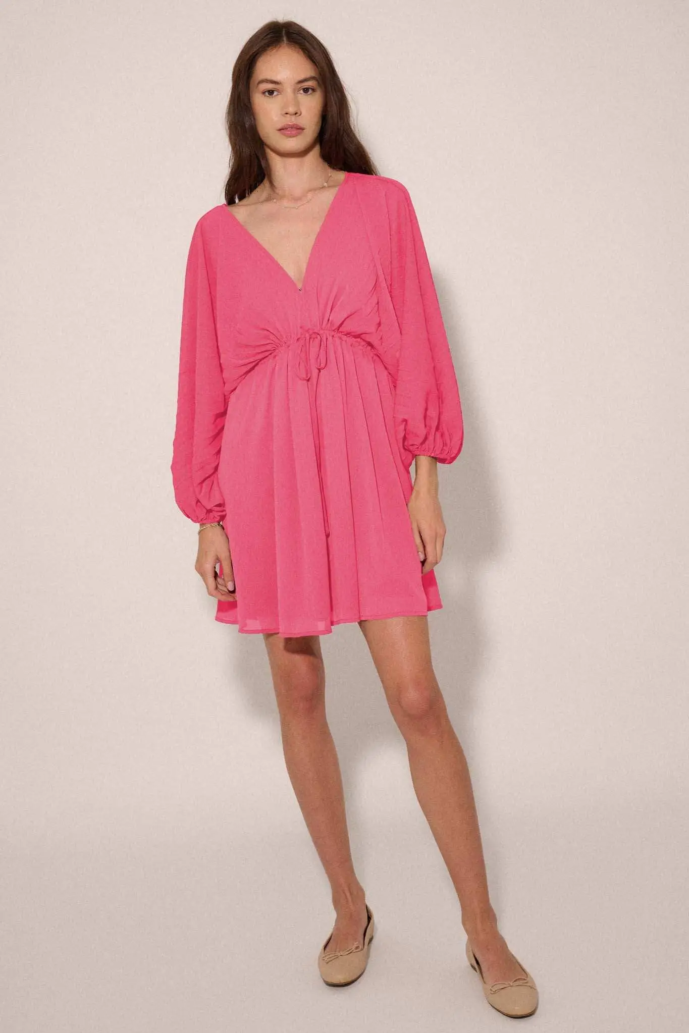 Ripple Effect Accordion Pleated Kimono Mini Dress - Image 15