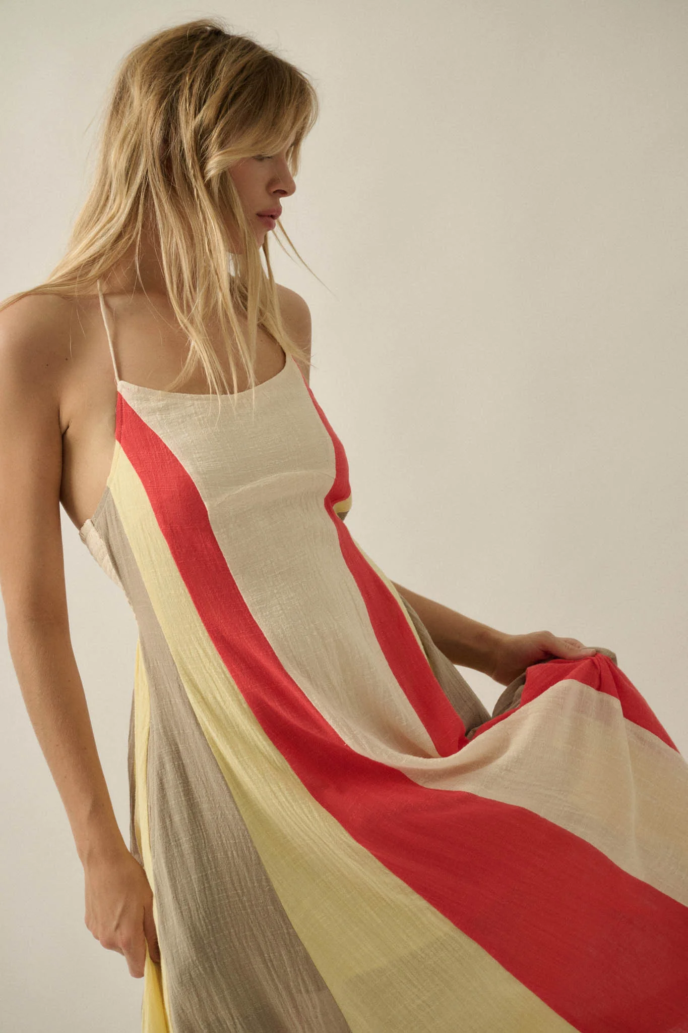 Riviera Dream Colorblock Cotton Gauze Maxi Dress - Image 11