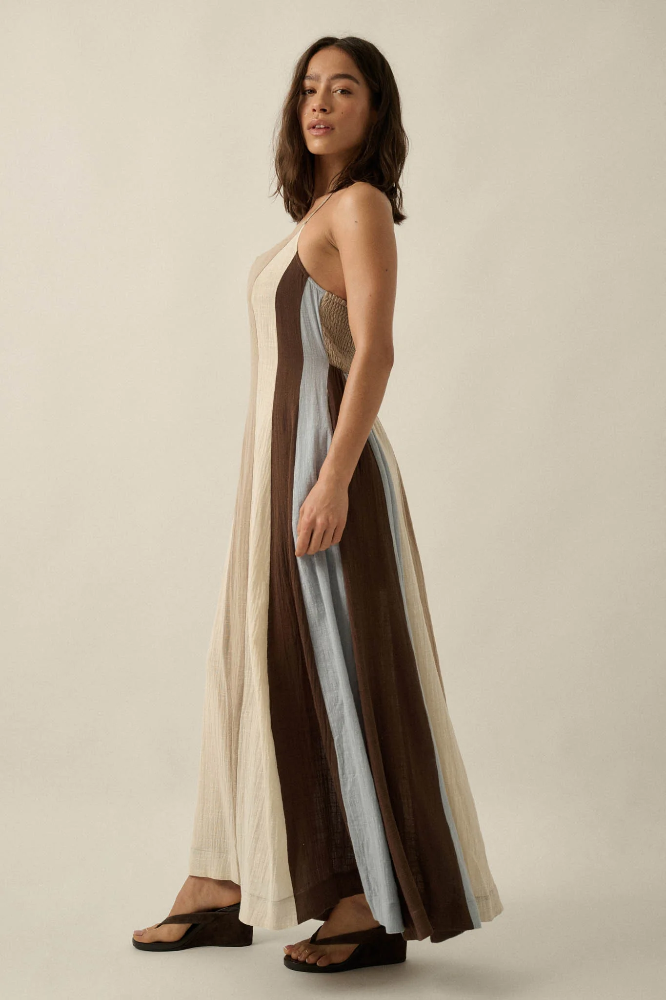 Riviera Dream Colorblock Cotton Gauze Maxi Dress - Image 6