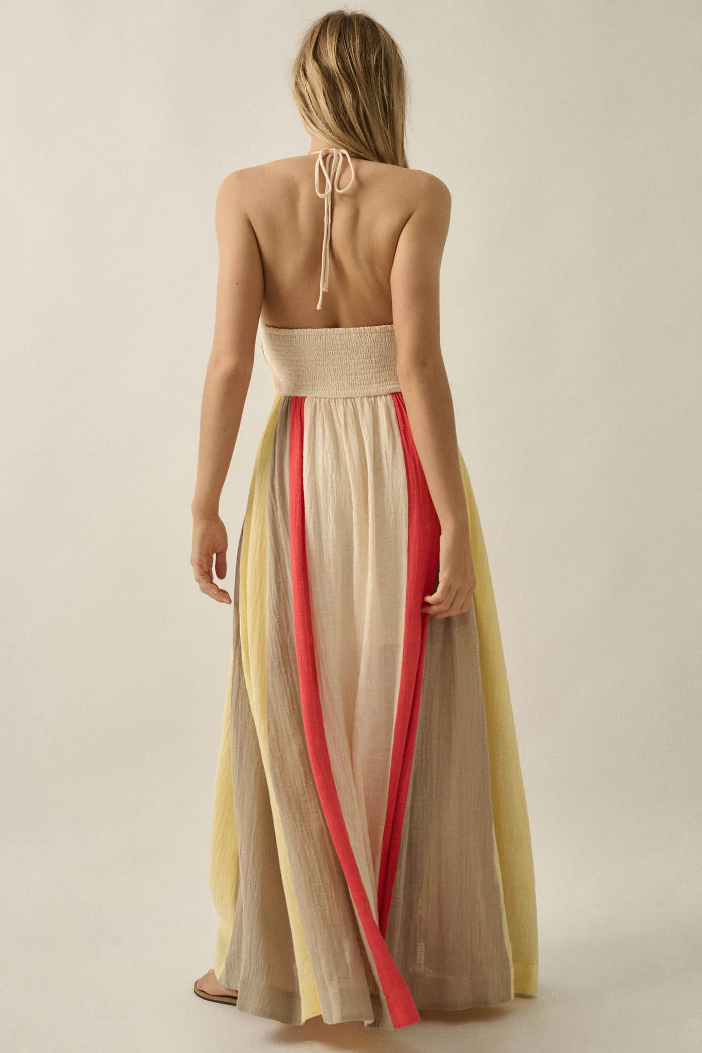 Riviera Dream Colorblock Cotton Gauze Maxi Dress - Image 8