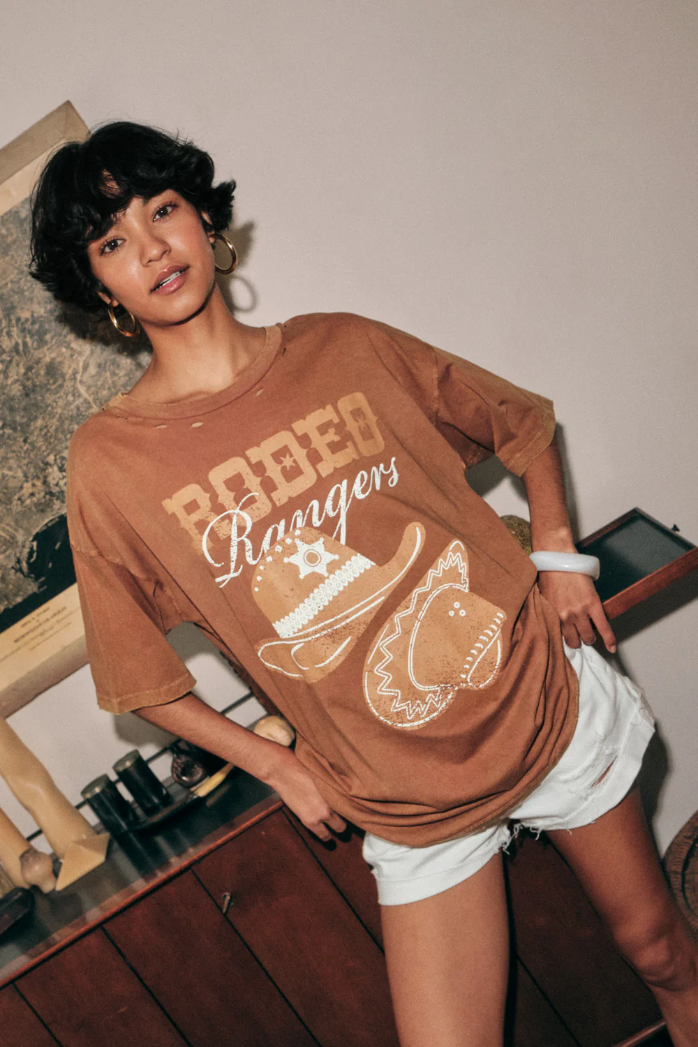 Rodeo Rangers Distressed Oversize Graphic Tee - Image 2