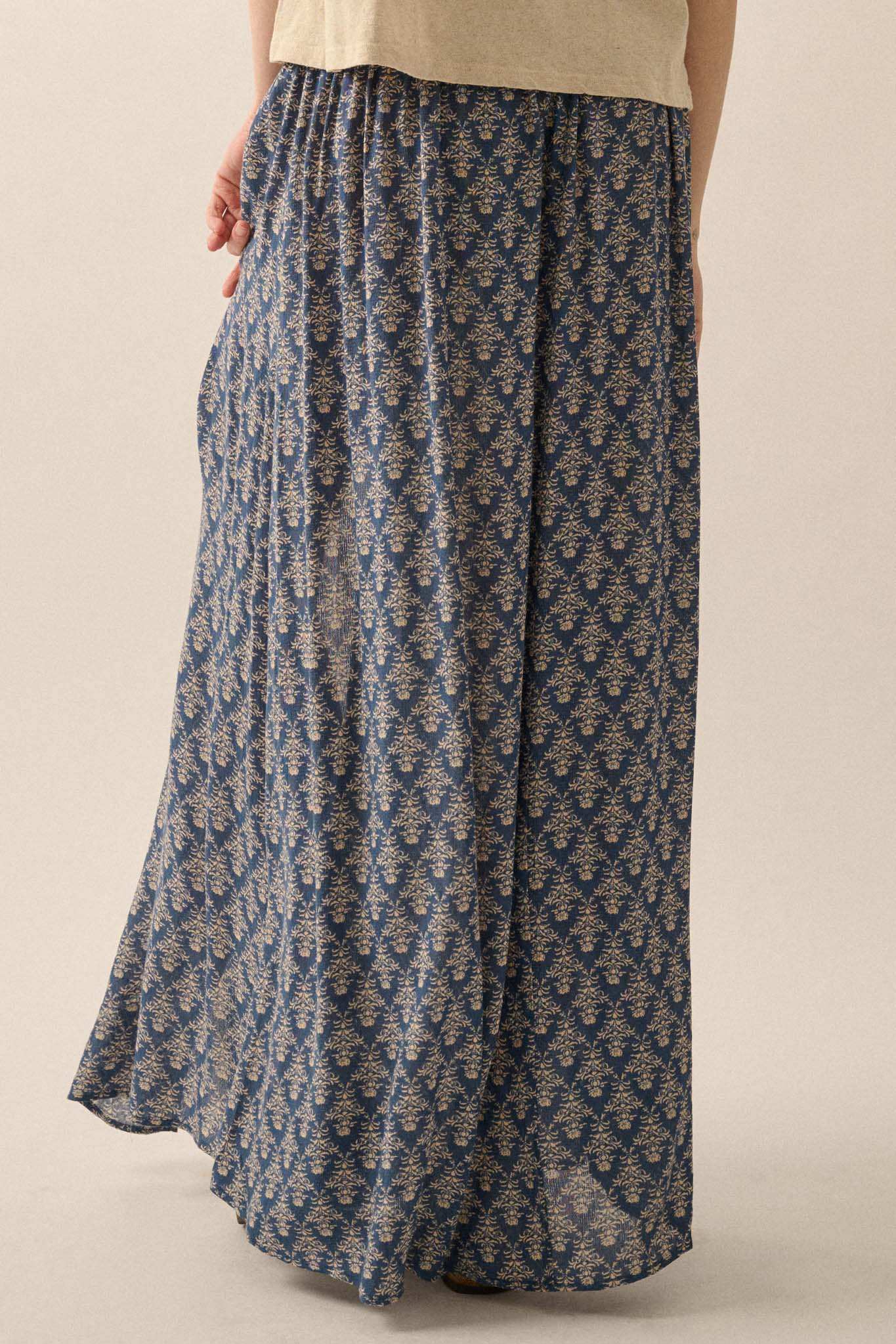 Romantic Beauty Floral Button-Front Maxi Skirt - Image 6