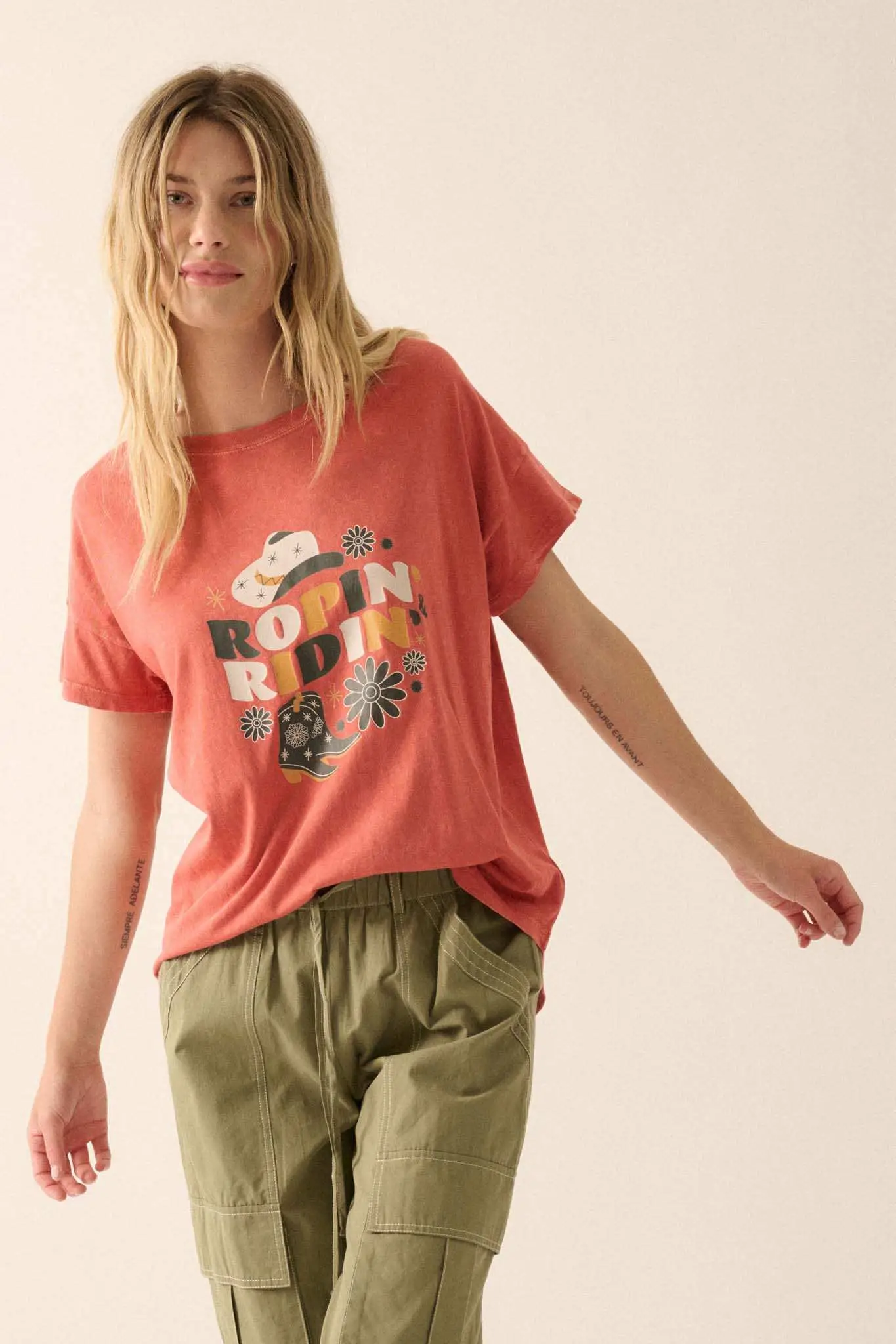 Ropin' & Ridin' Vintage-Wash Western Graphic Tee - Image 8
