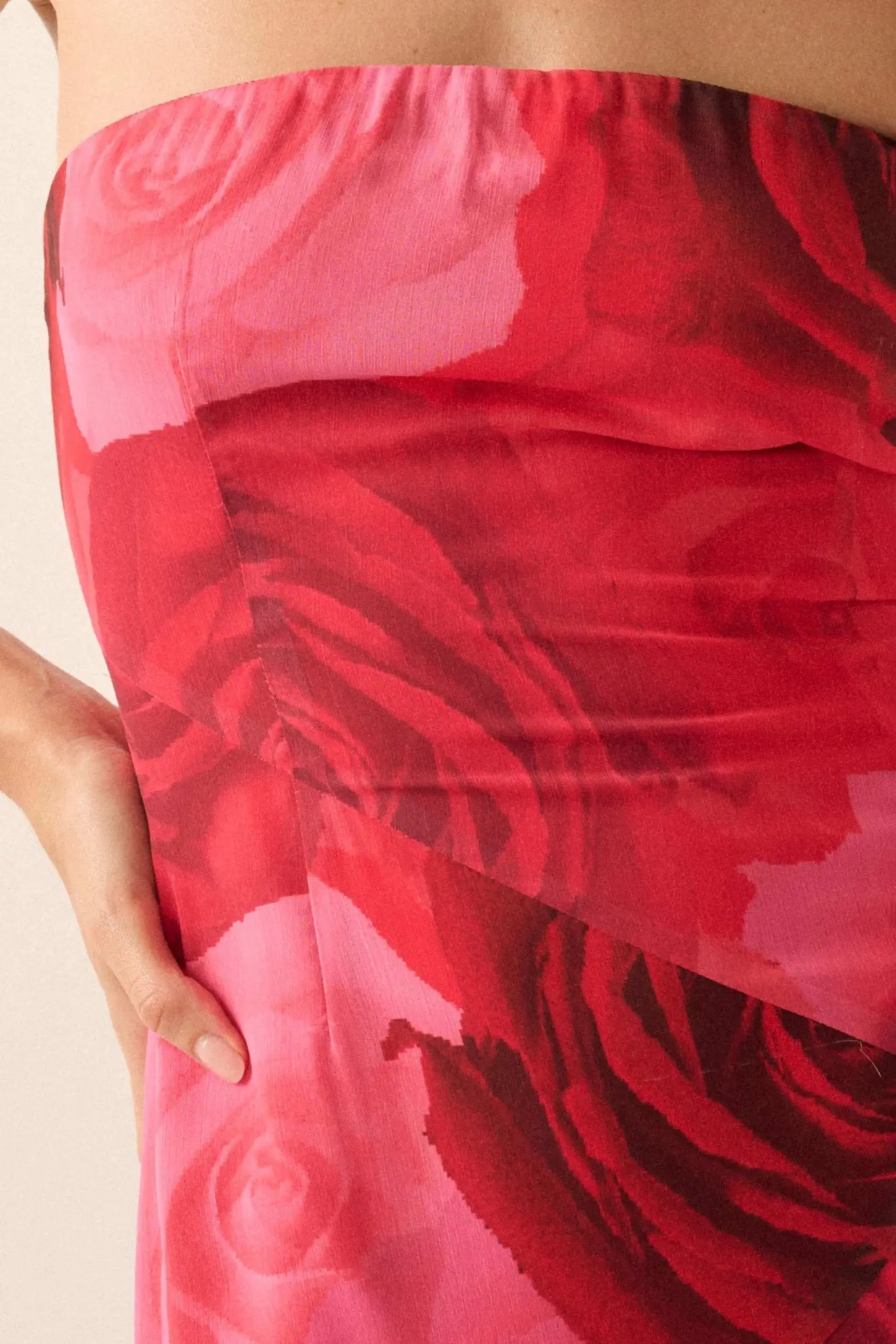 Roses Bloom Floral Strapless Drop-Waist Maxi Dress - Image 4