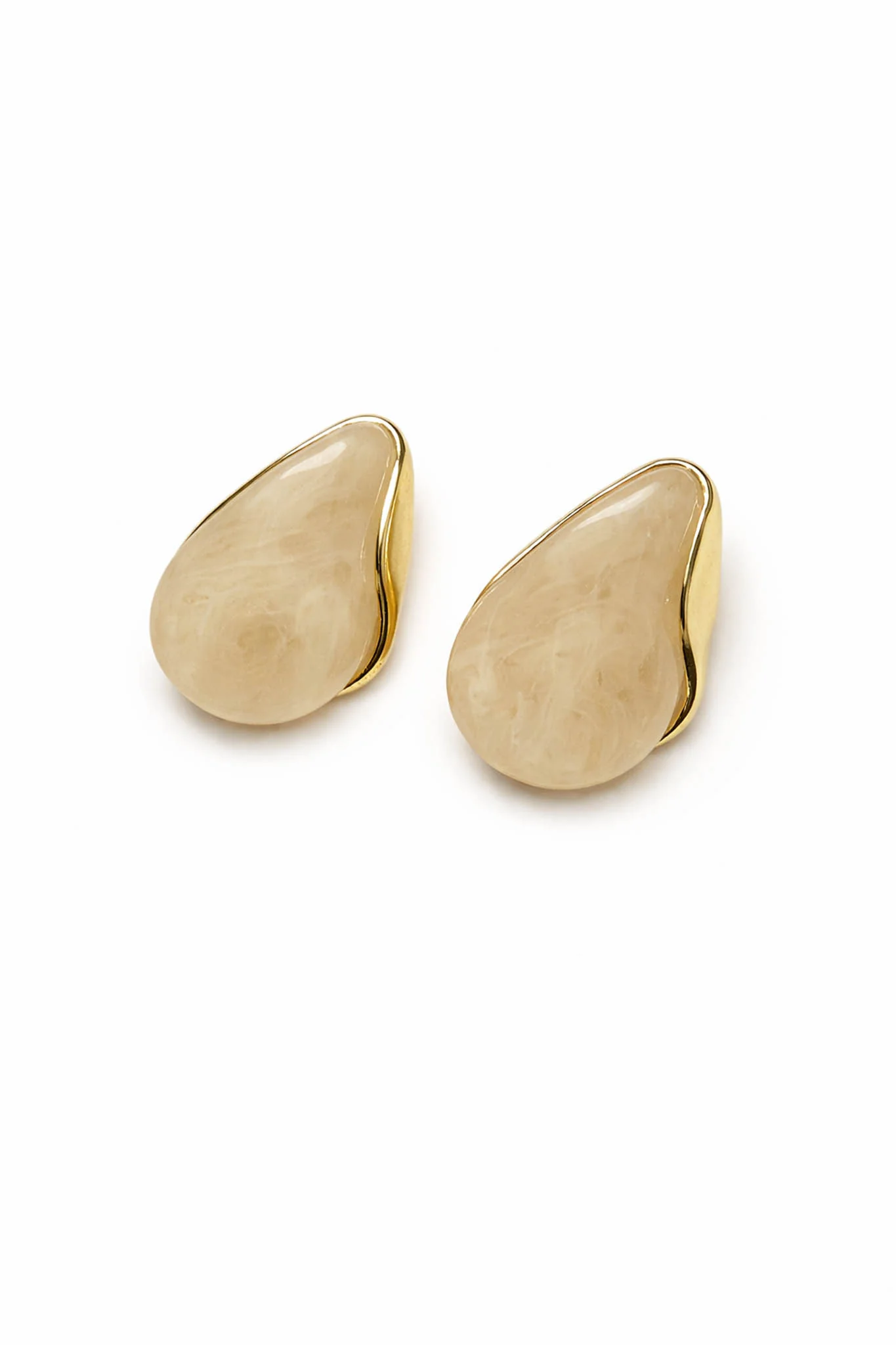 Sausalito Marble Resin Teardrop Earrings