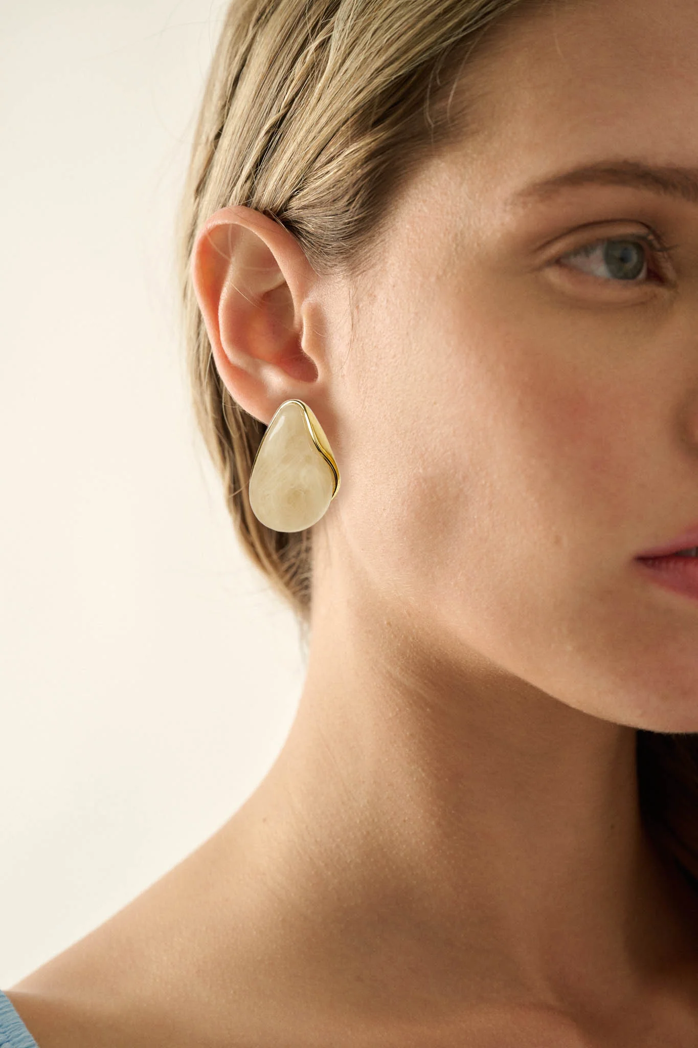 Sausalito Marble Resin Teardrop Earrings - Image 2