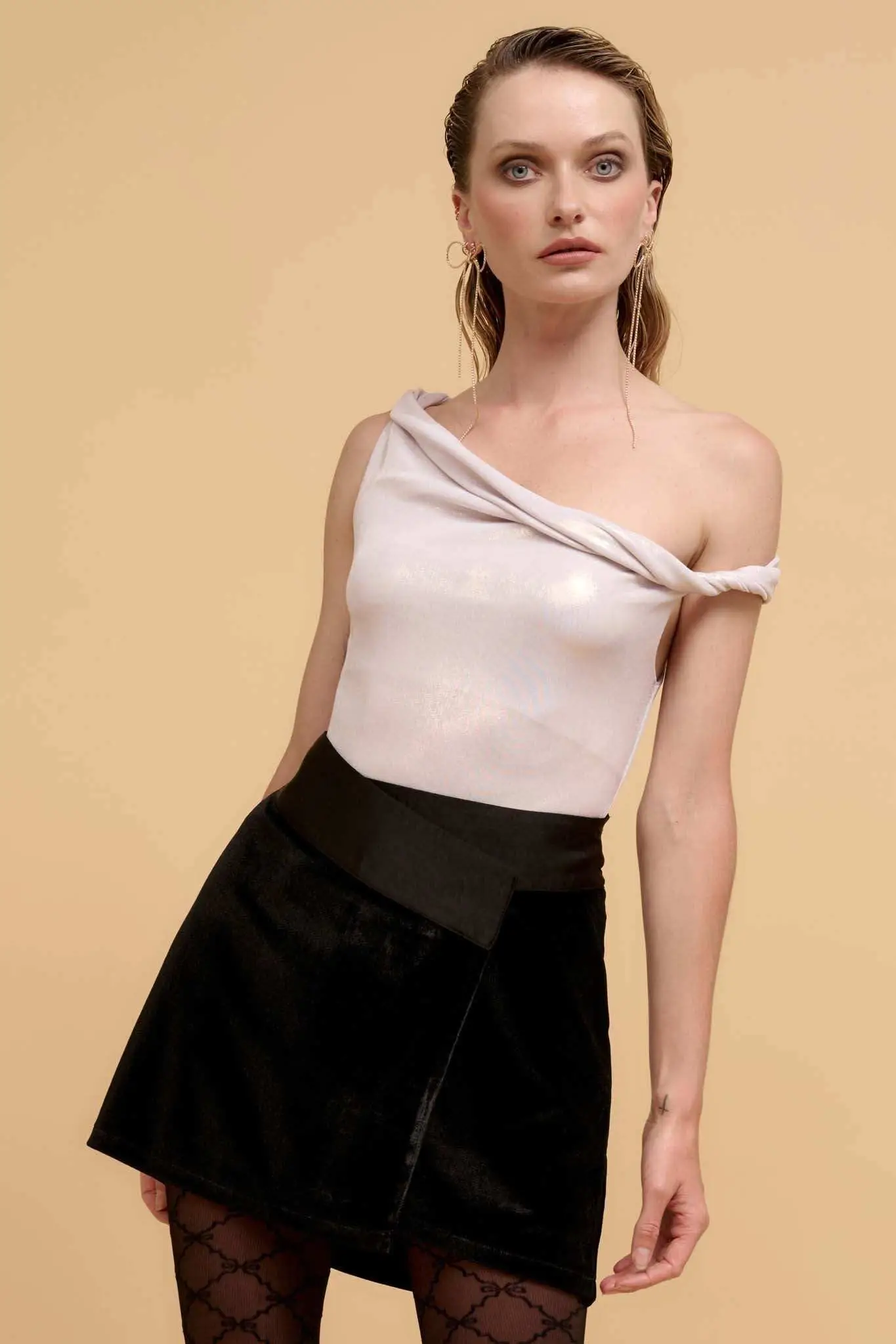 Scene Stealer Metallic Asymmetrical Bodysuit - Image 7