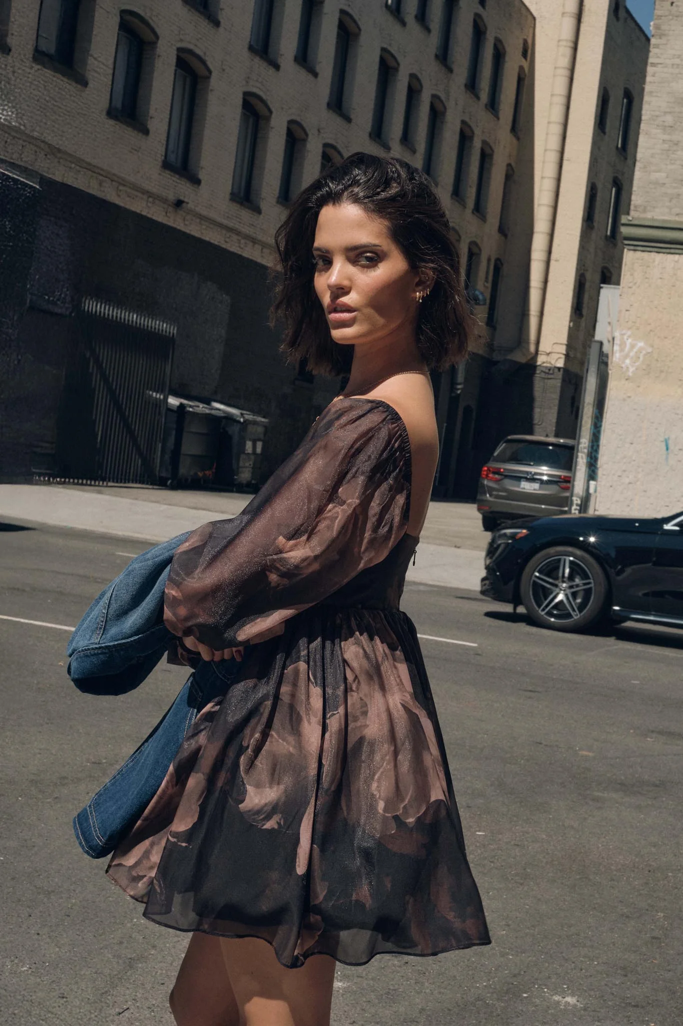 Scrumptious Bouquet Floral Organza Mini Dress - Image 3