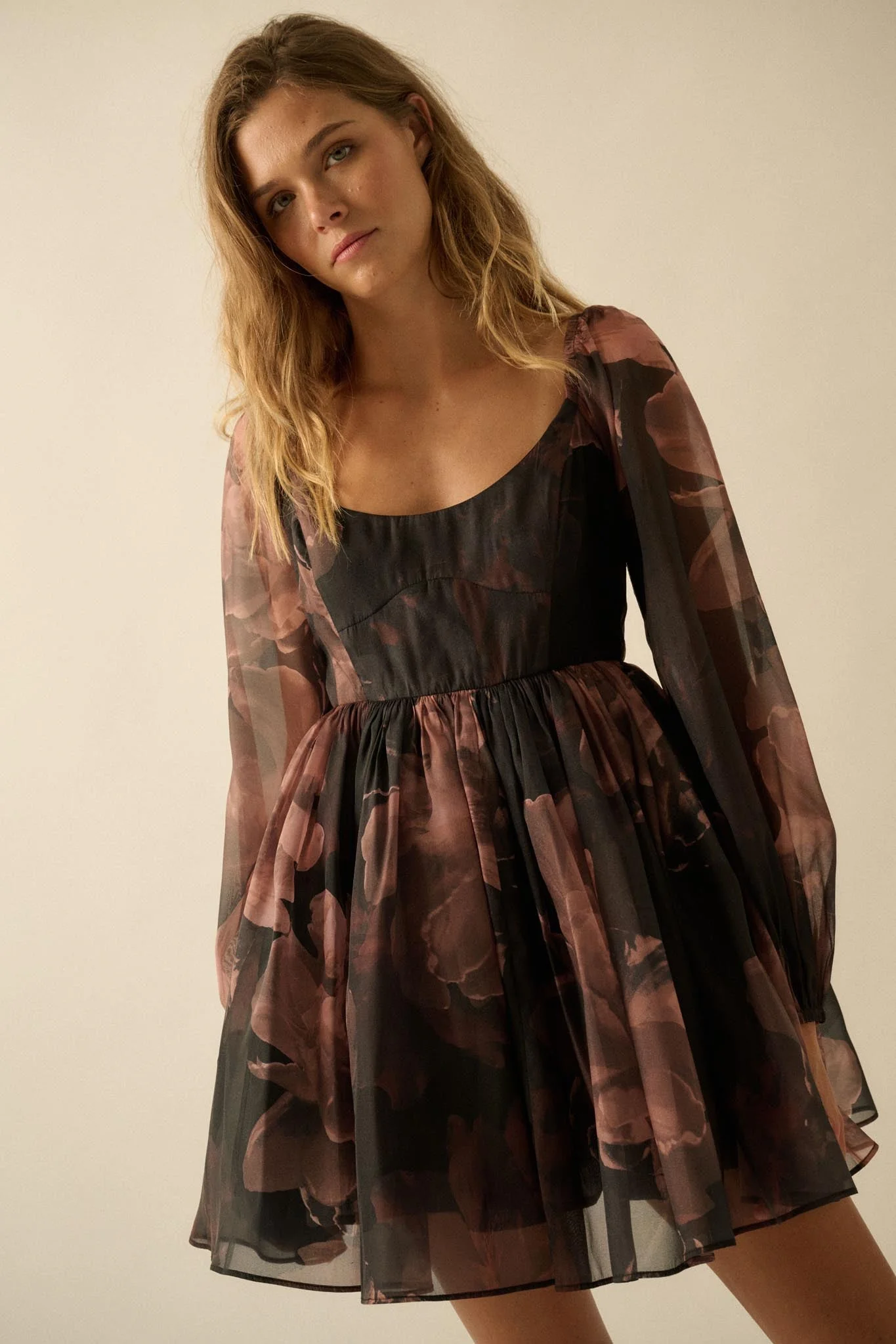 Scrumptious Bouquet Floral Organza Mini Dress - Image 4