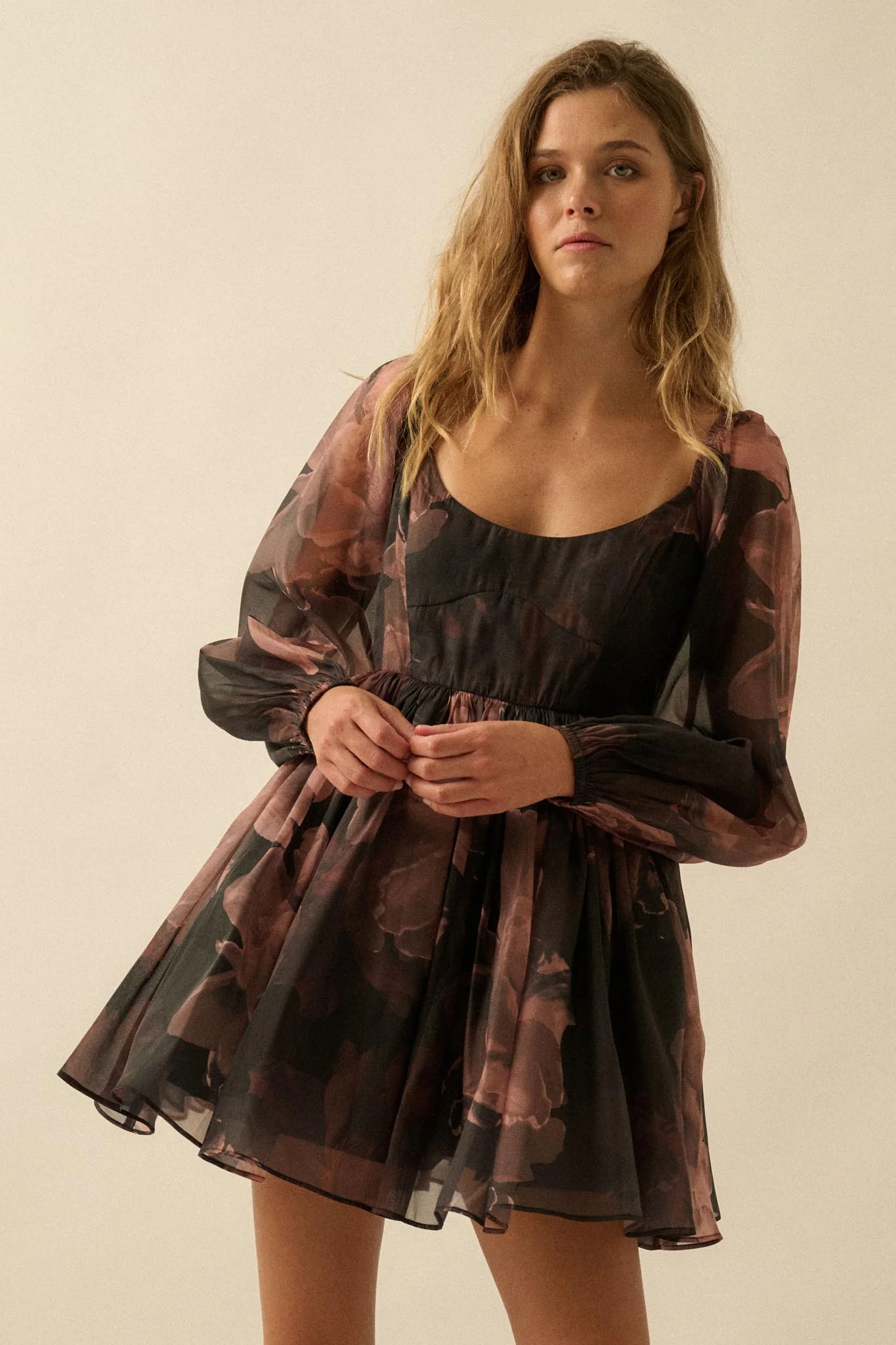 Scrumptious Bouquet Floral Organza Mini Dress - Image 7