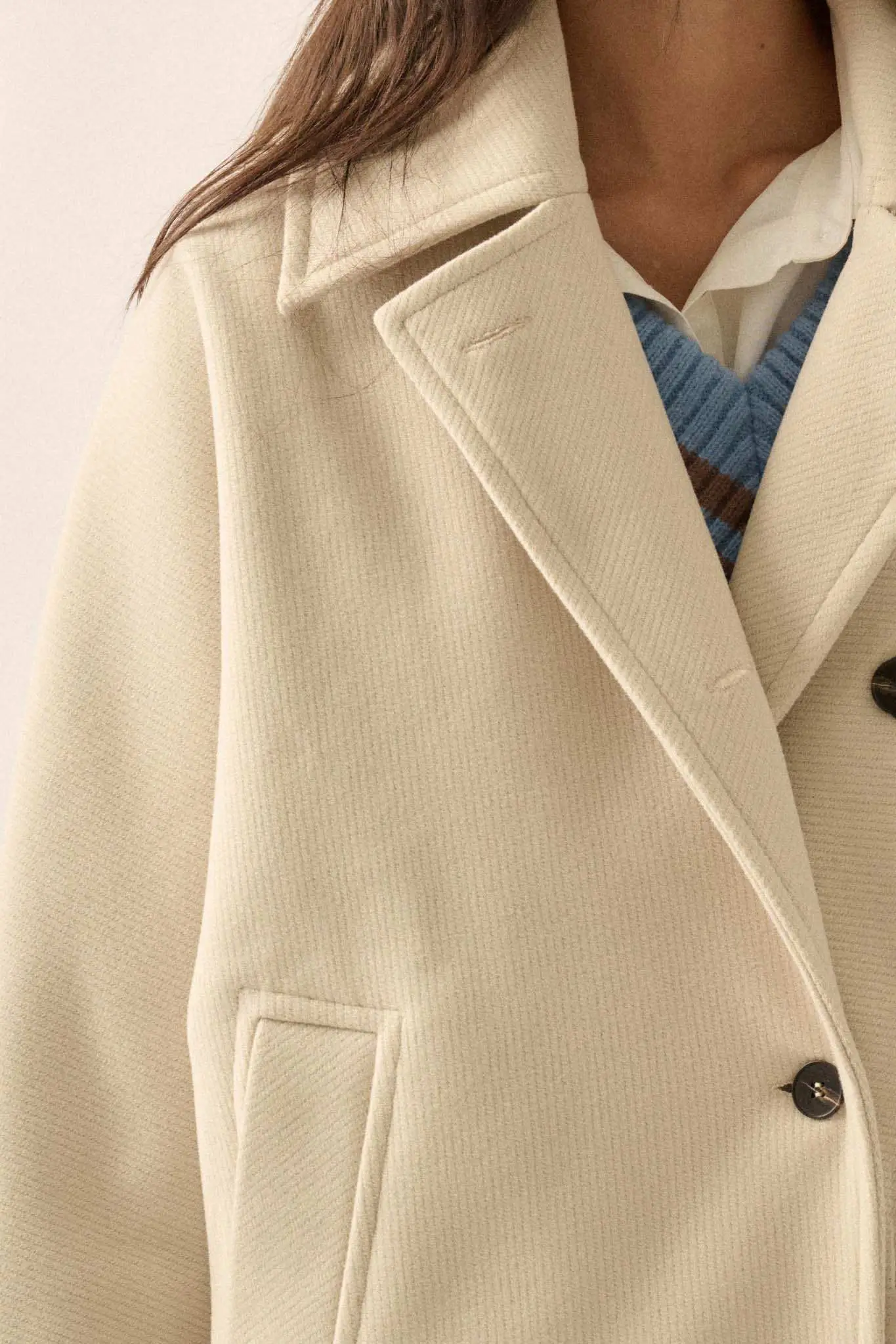 Sea to Shore Ribbed Knit Dolman Peacoat - Image 5
