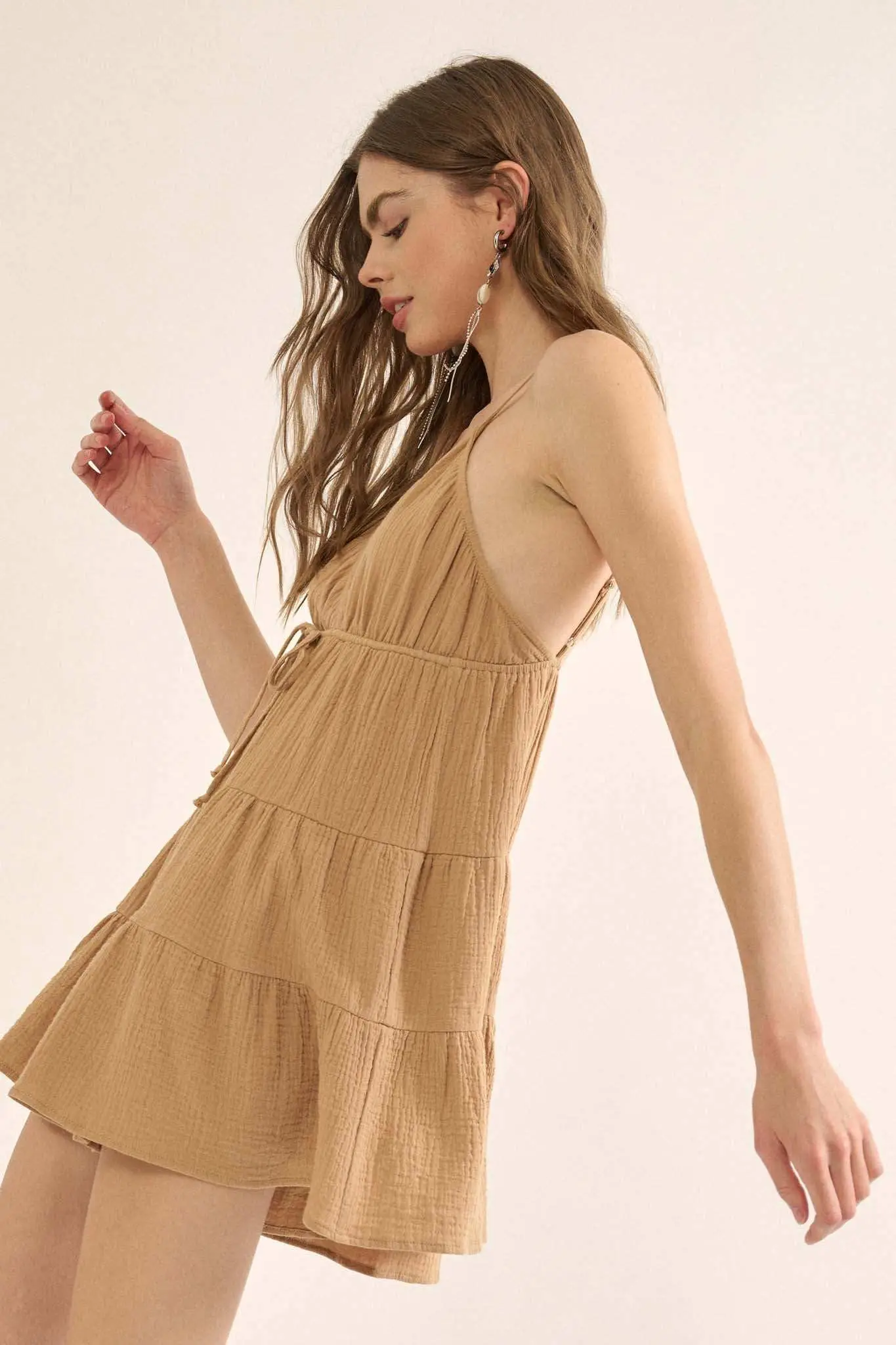 Seaside Serenade Crinkle Cotton Tiered Romper - Image 25