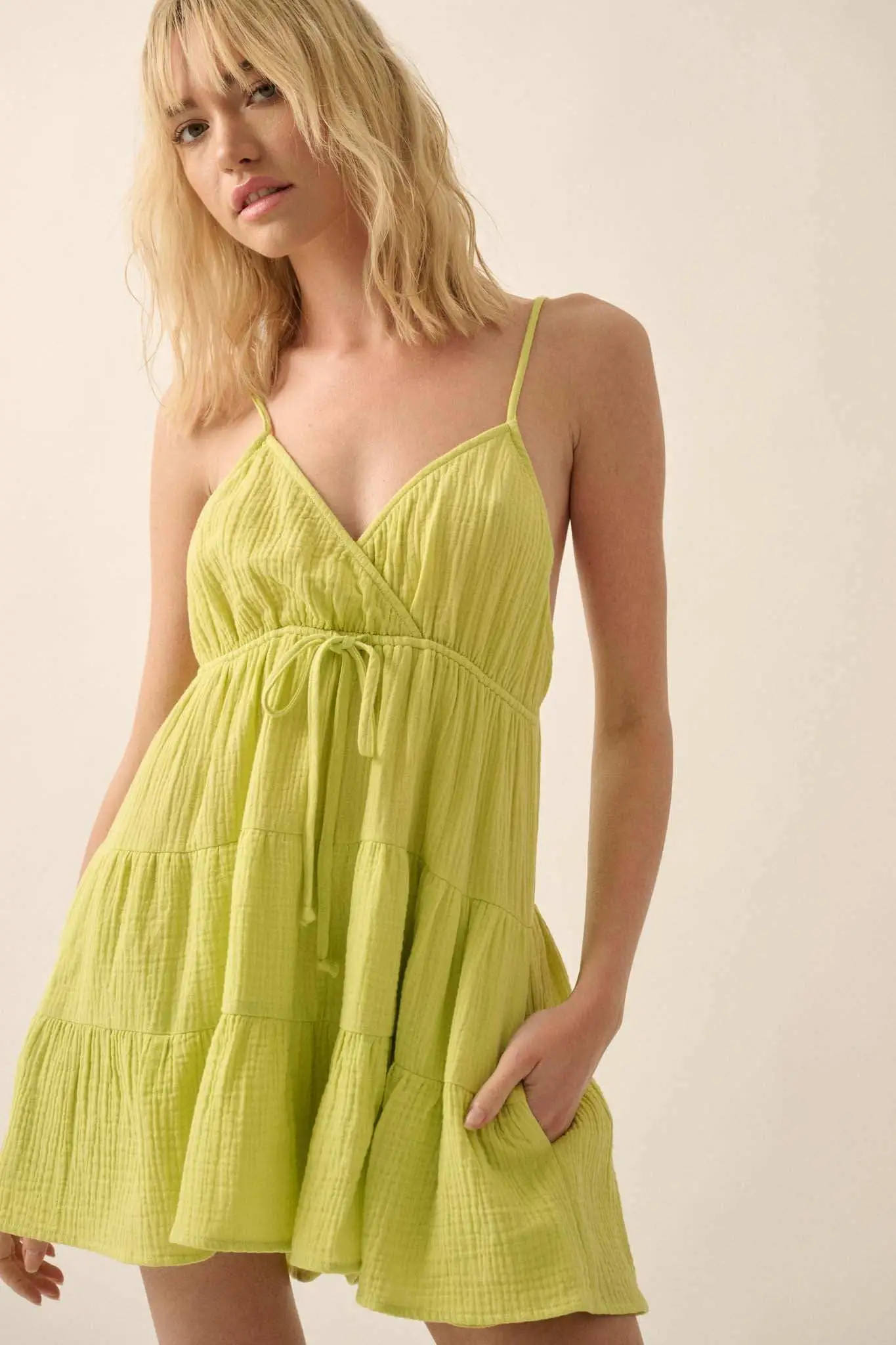 Seaside Serenade Crinkle Cotton Tiered Romper - Image 5