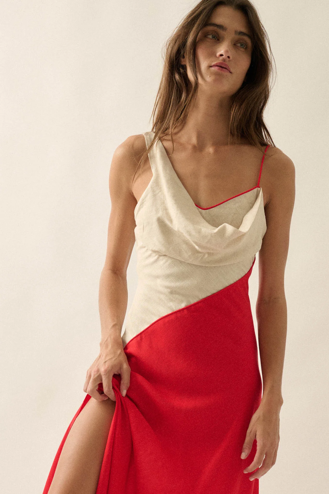 Second to None Colorblock Cowl-Neck Maxi Dress - Image 13