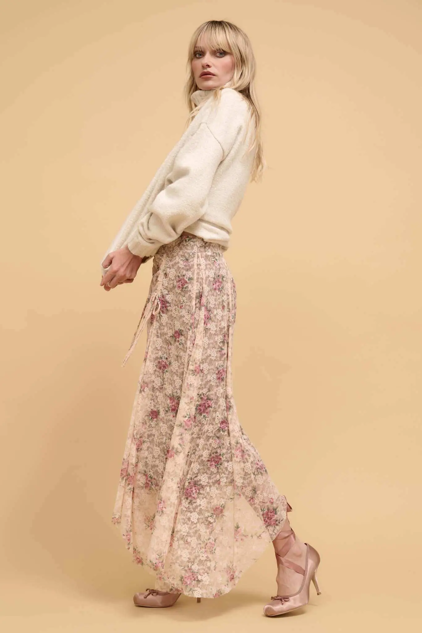 Secret Garden Floral-Print Lace Maxi Skirt - Image 5