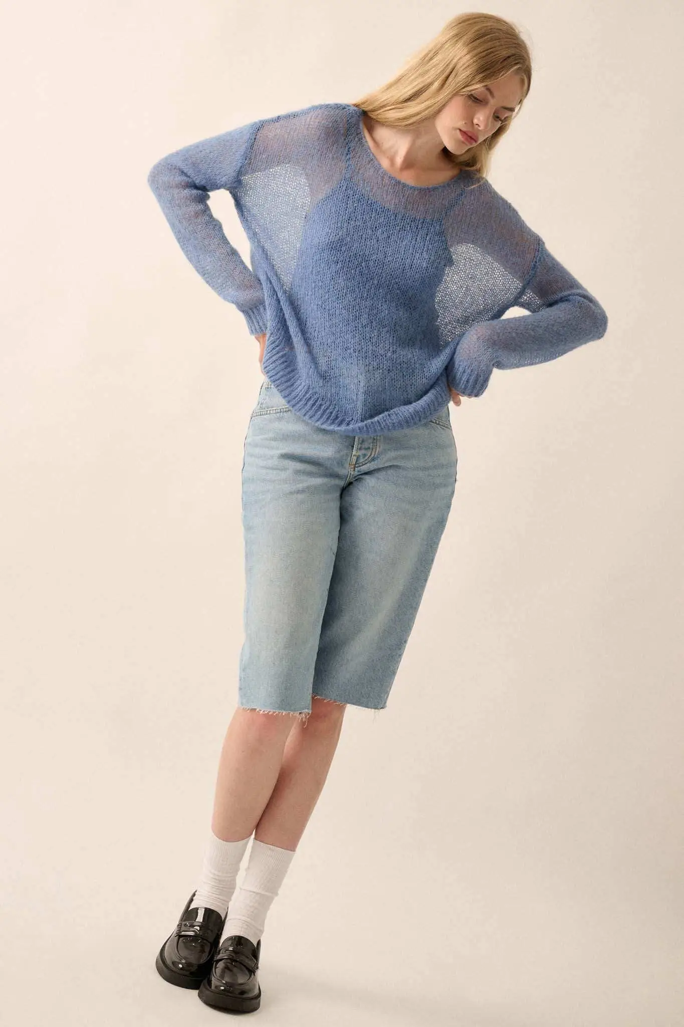 See It Through Layered Open-Knit Sheer Sweater - Image 5