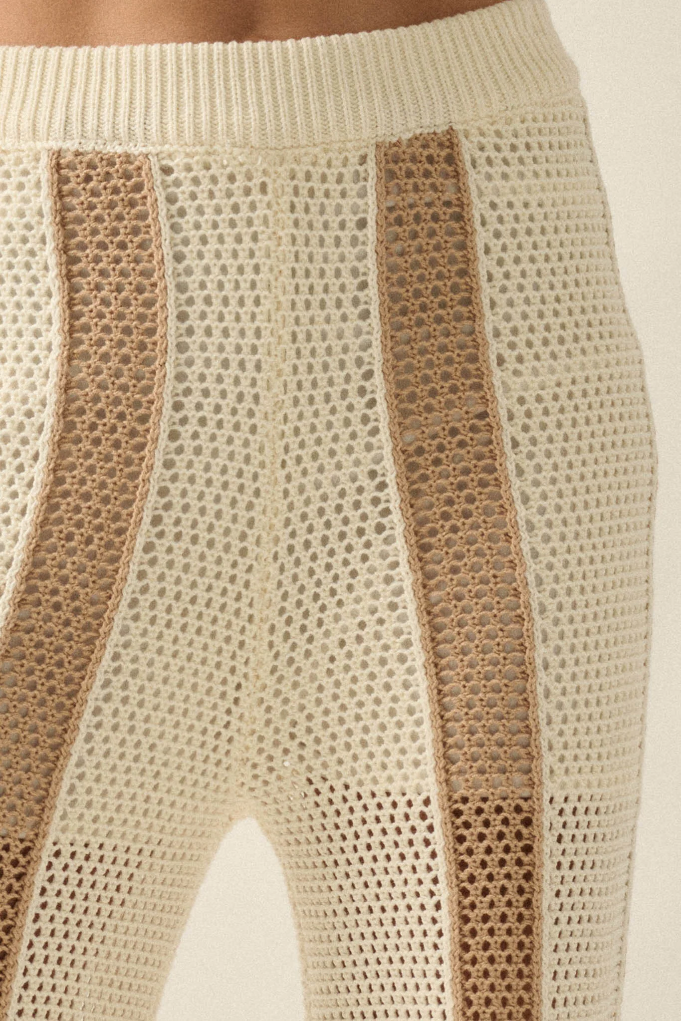 See You Soon Striped Crochet-Knit Sweater Pants - Image 9