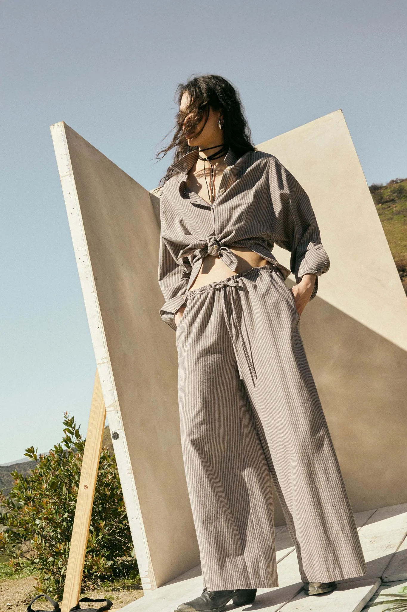 Set It Straight Double Pinstripe Wide-Leg Pants - Image 3
