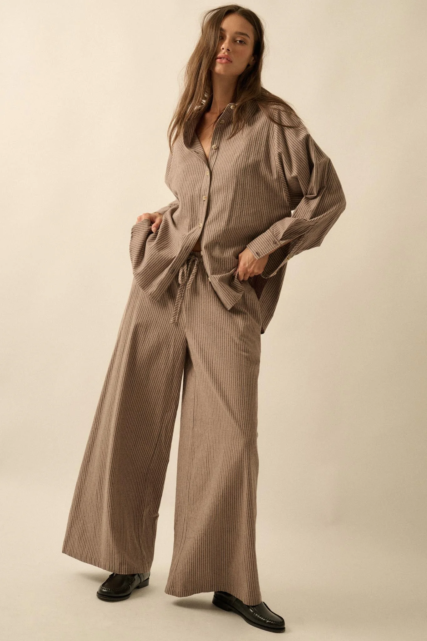 Set It Straight Double Pinstripe Wide-Leg Pants - Image 7