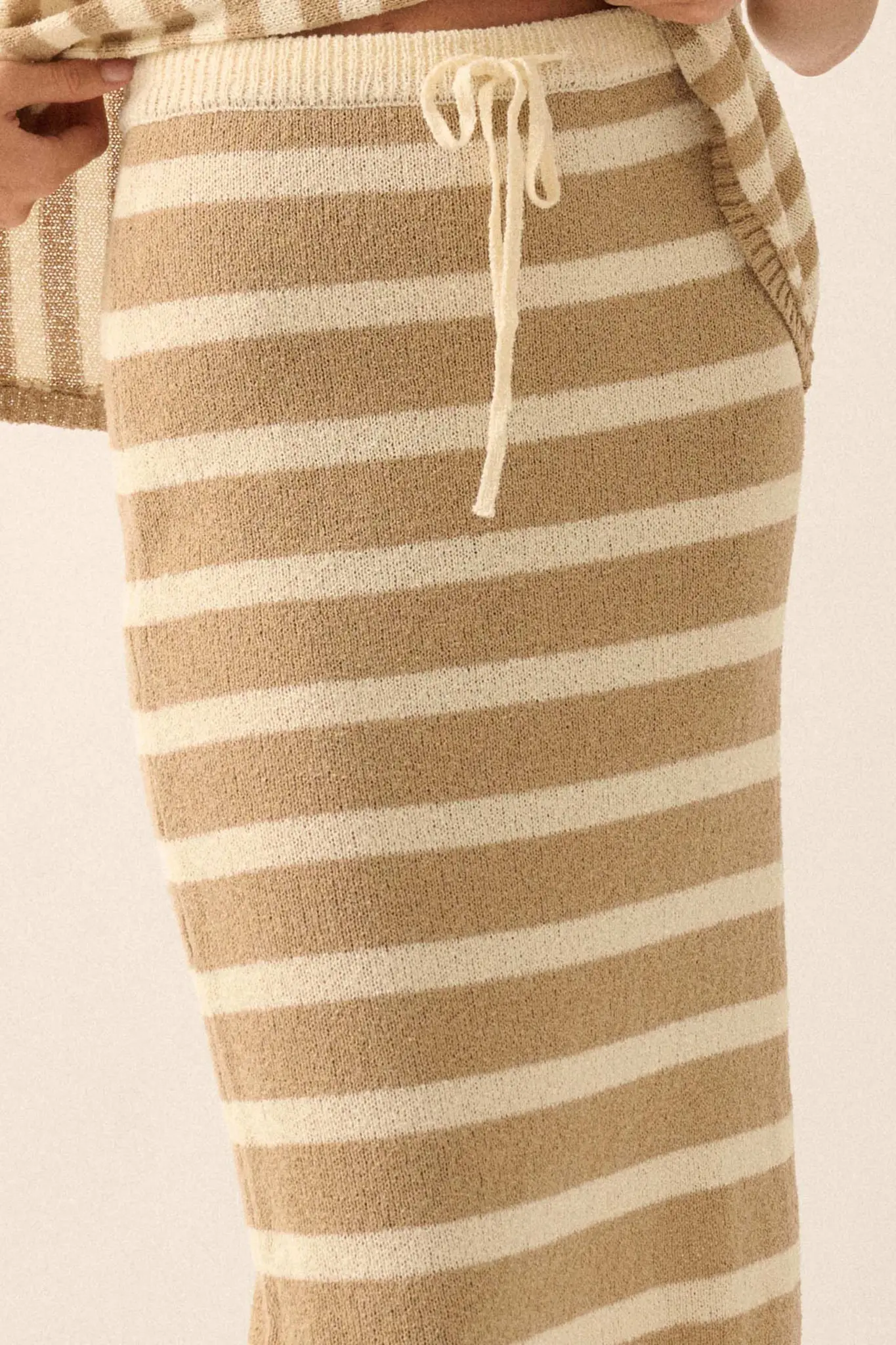 Set Me Free Striped Drawstring Sweater Midi Skirt - Image 5